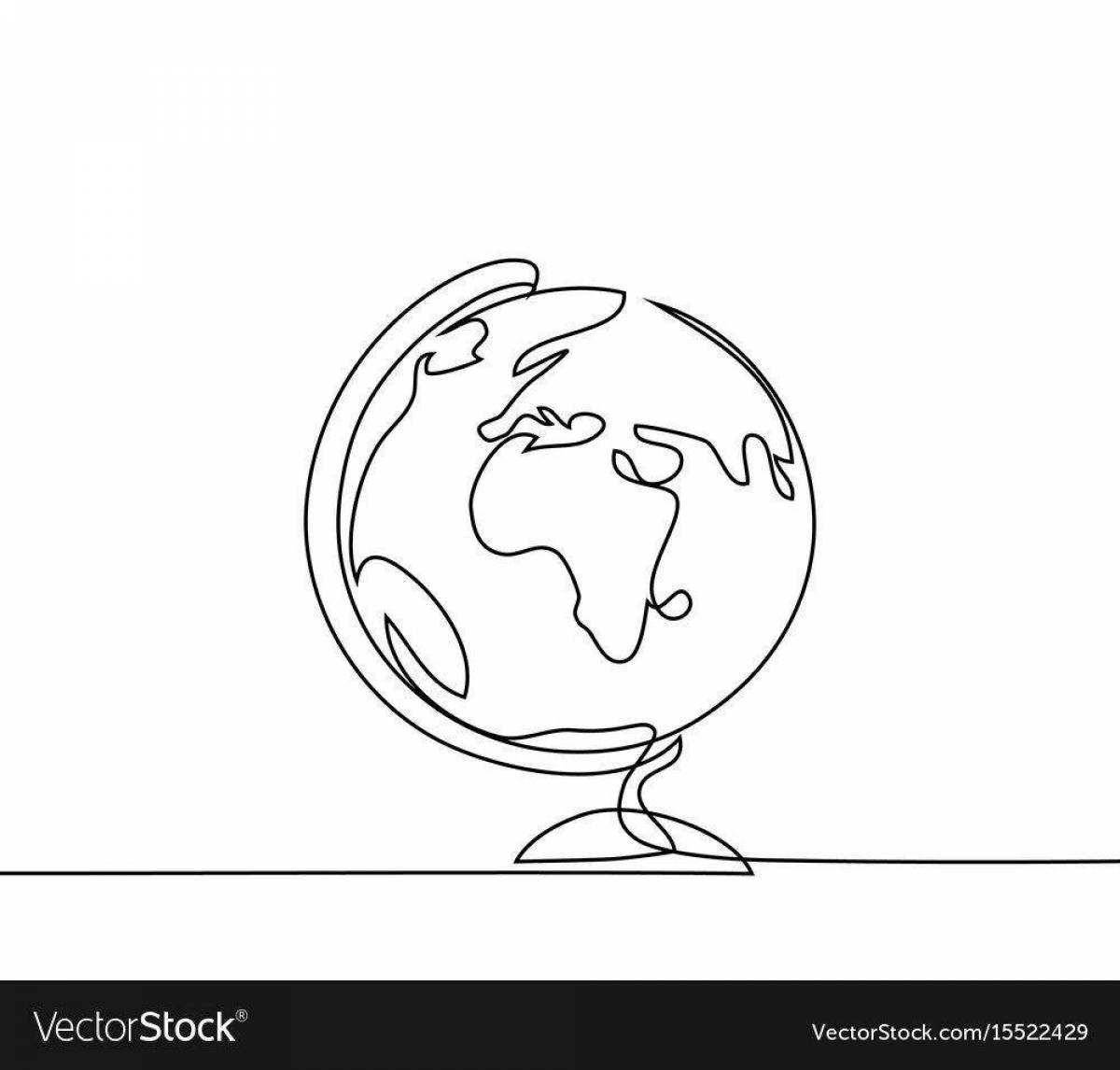 Глобус схематично рисунок