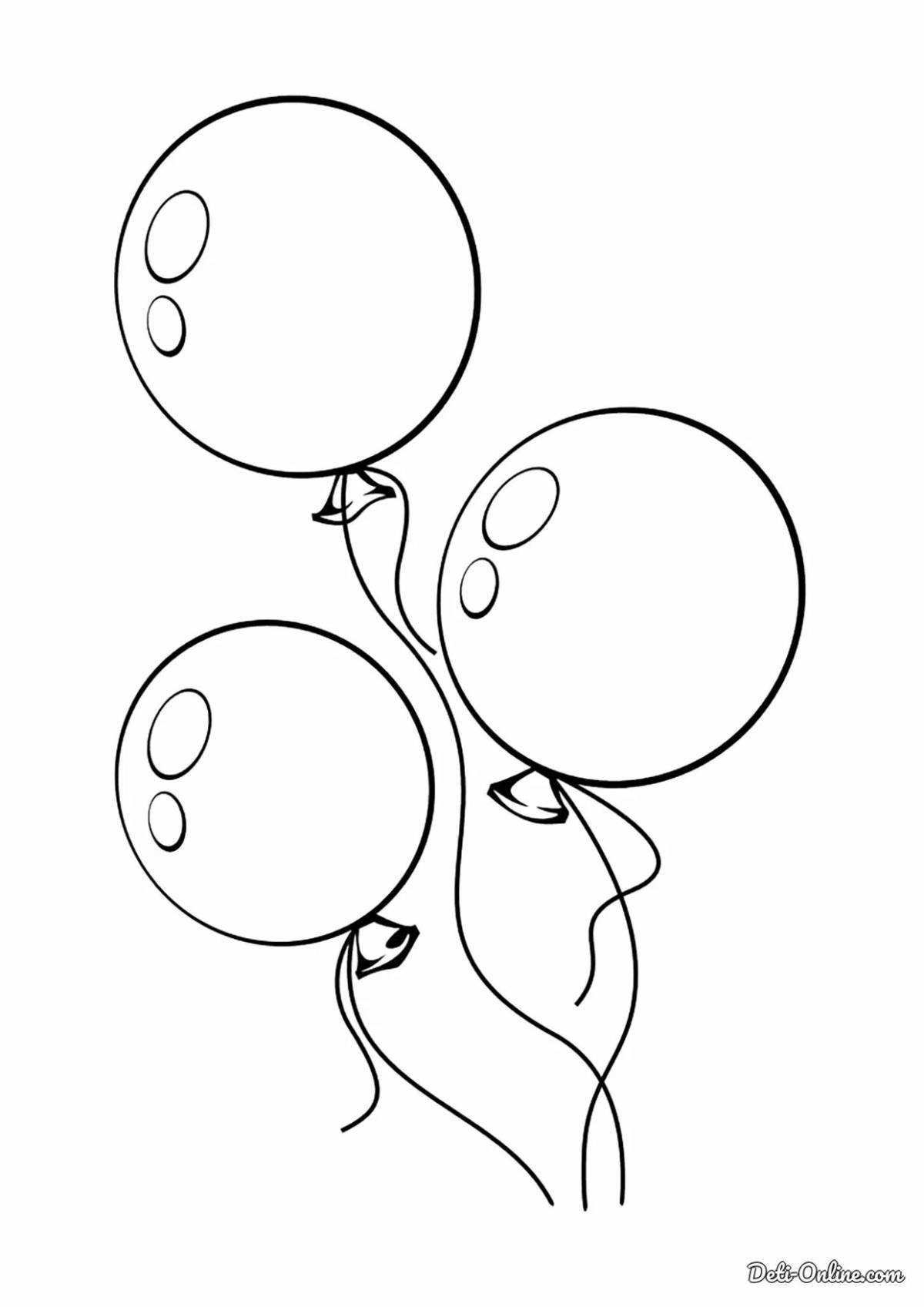 Очаровательная страница раскраски с воздушными шарами