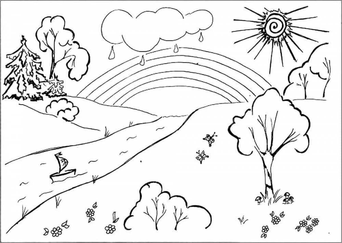 Glowing nature coloring book for kids