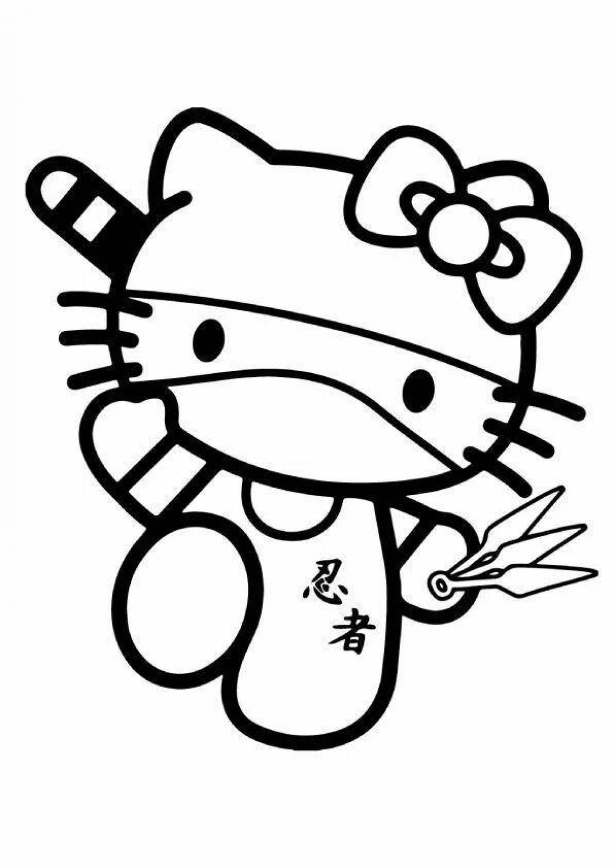 Exquisite hello kitty coloring book in black and white