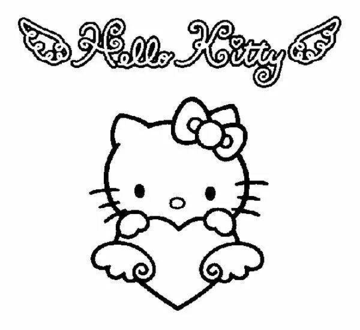 Dazzling hello kitty coloring book in black and white