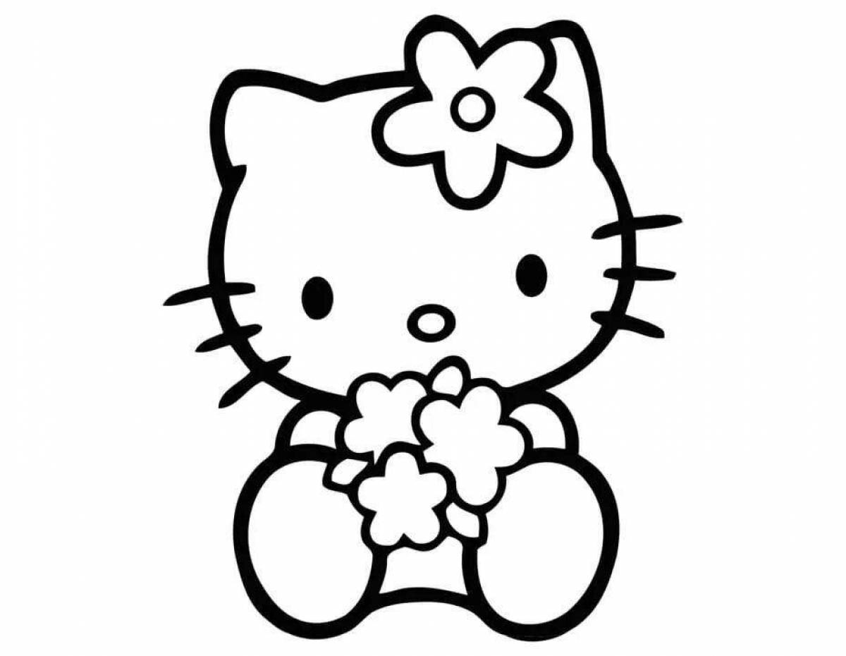 Hello kitty live coloring black and white