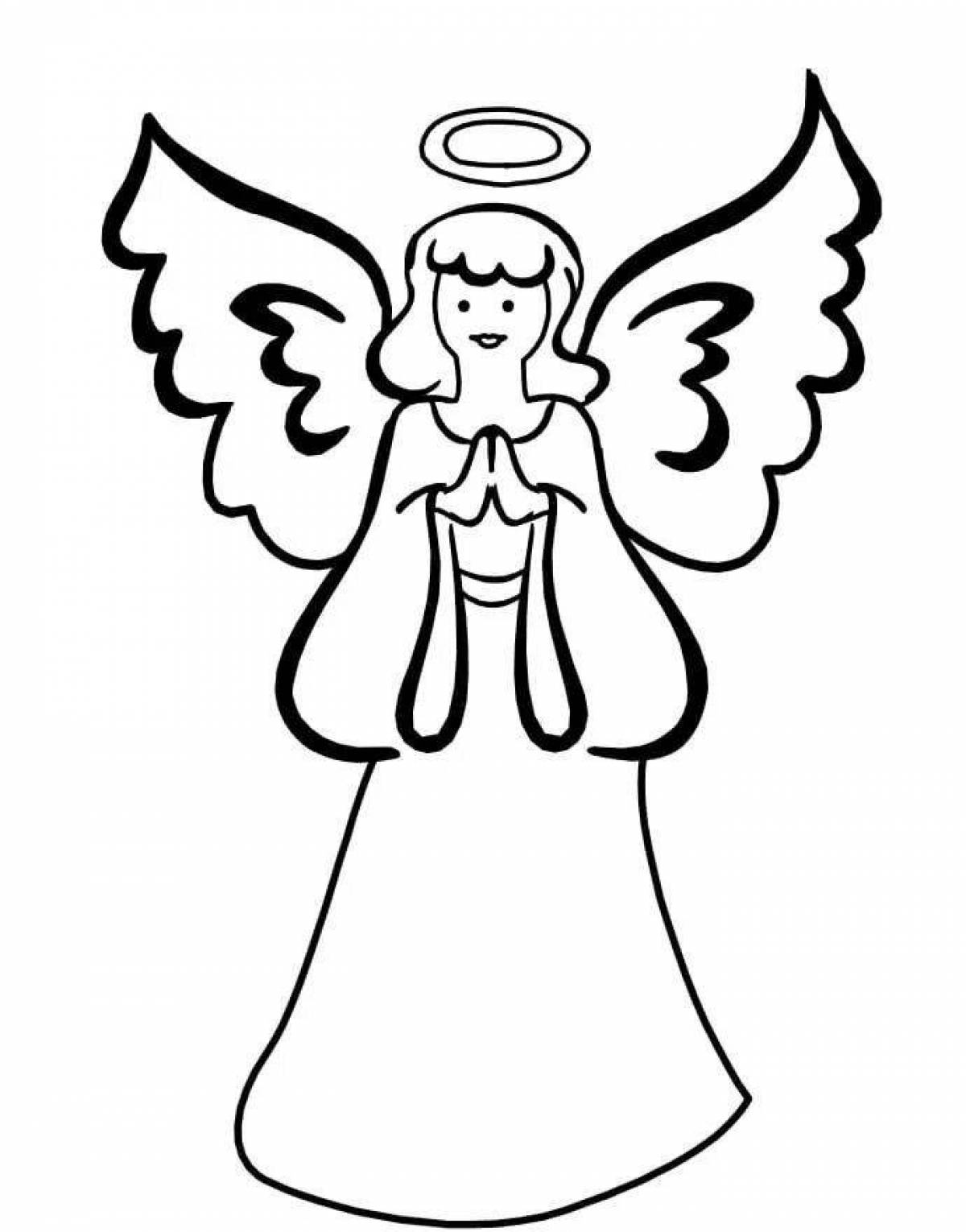 Изящный ангелочек-раскраска для детей