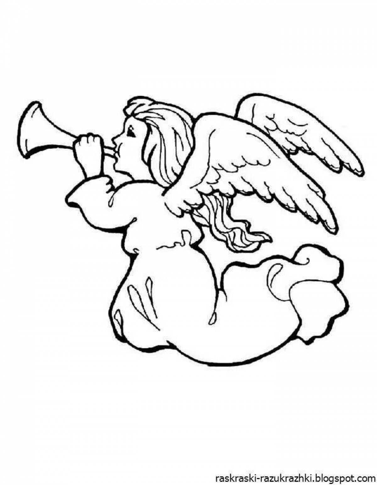 Beautiful angel coloring for kids