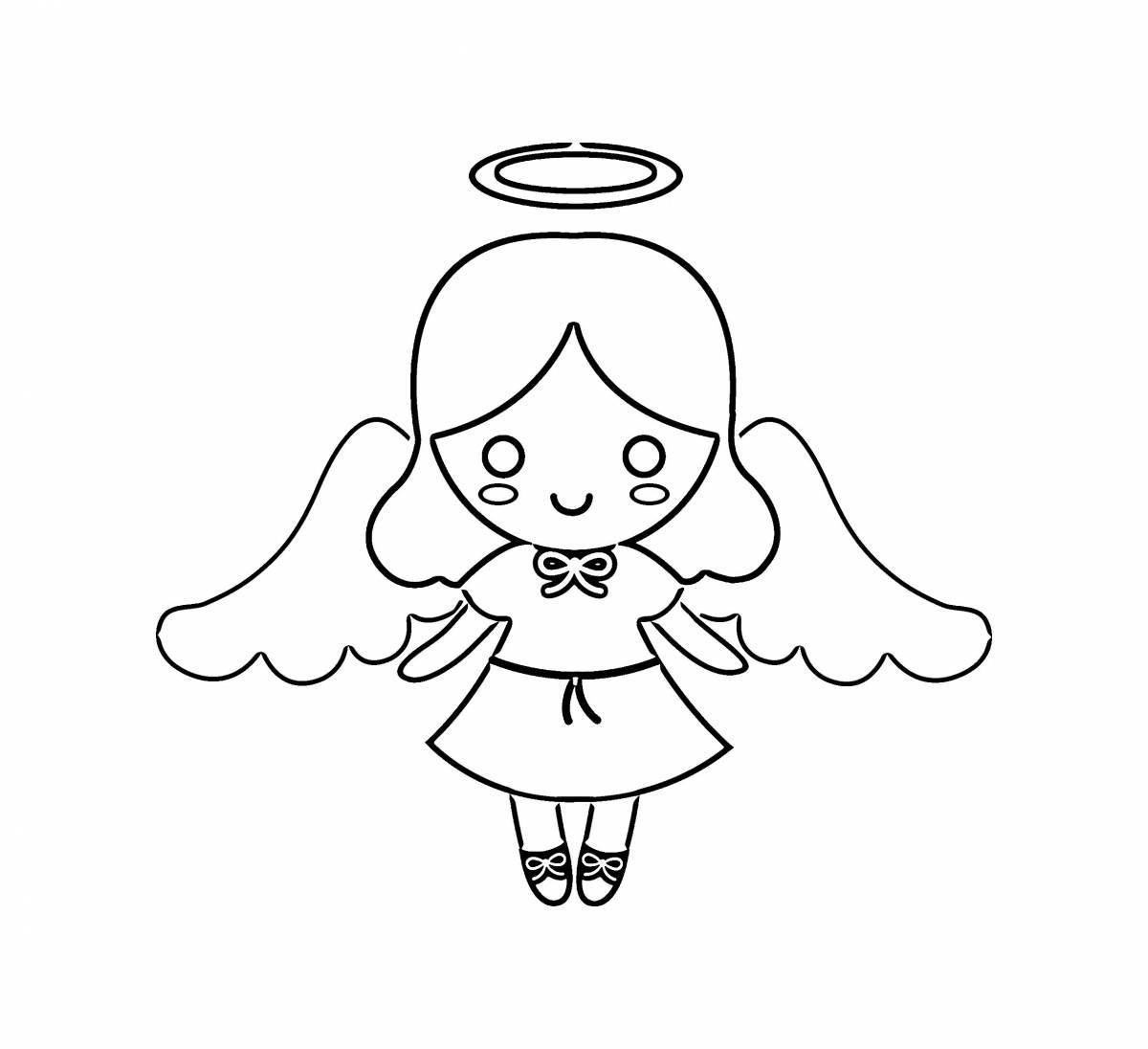 Ангел в украшении раскраски ангел для детей