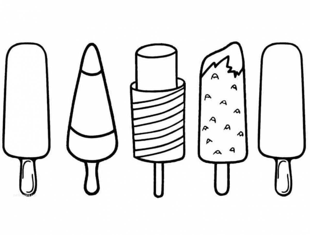 Glowing popsicle coloring page