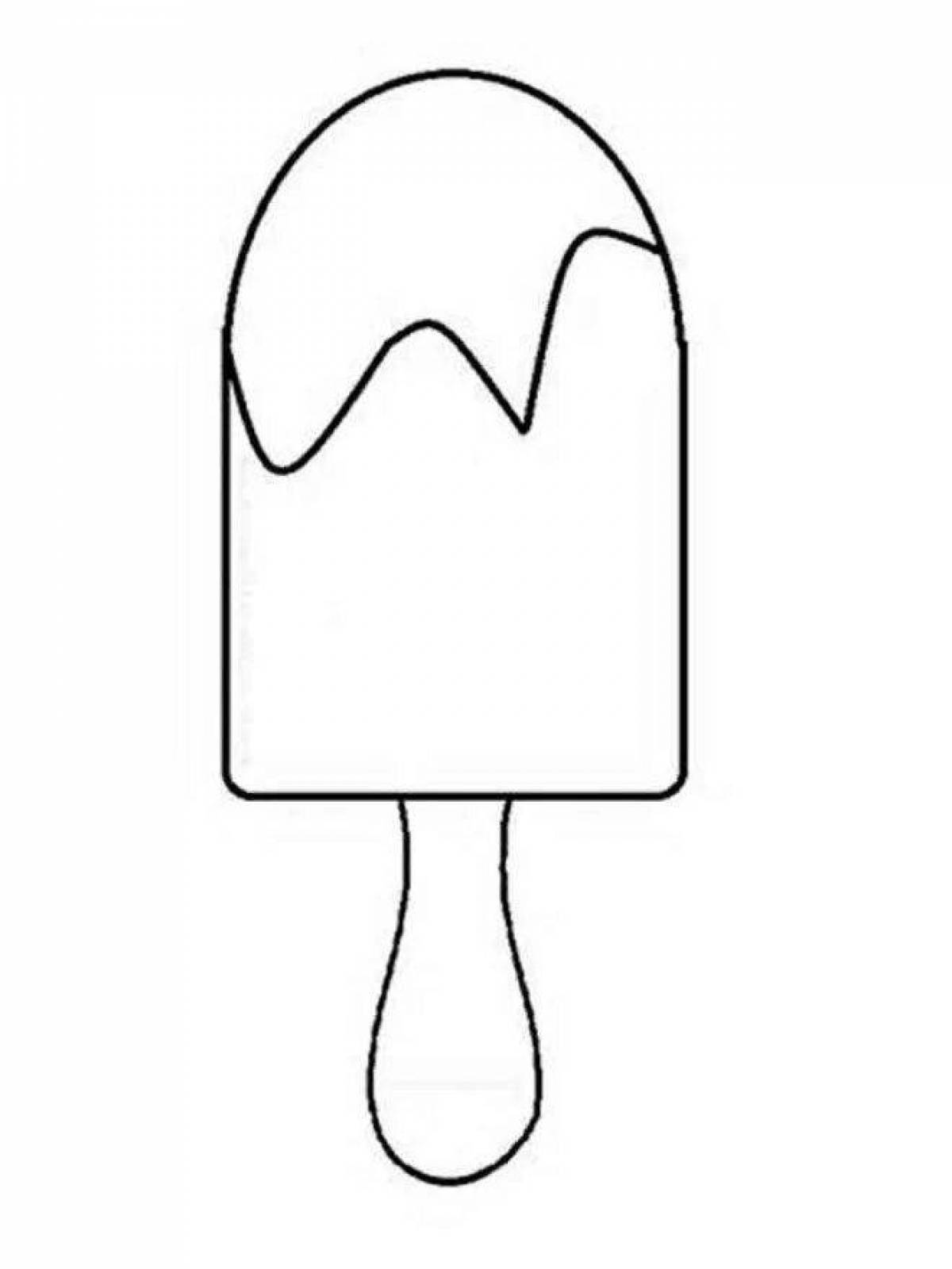 Оживленная страница раскраски фруктового мороженого