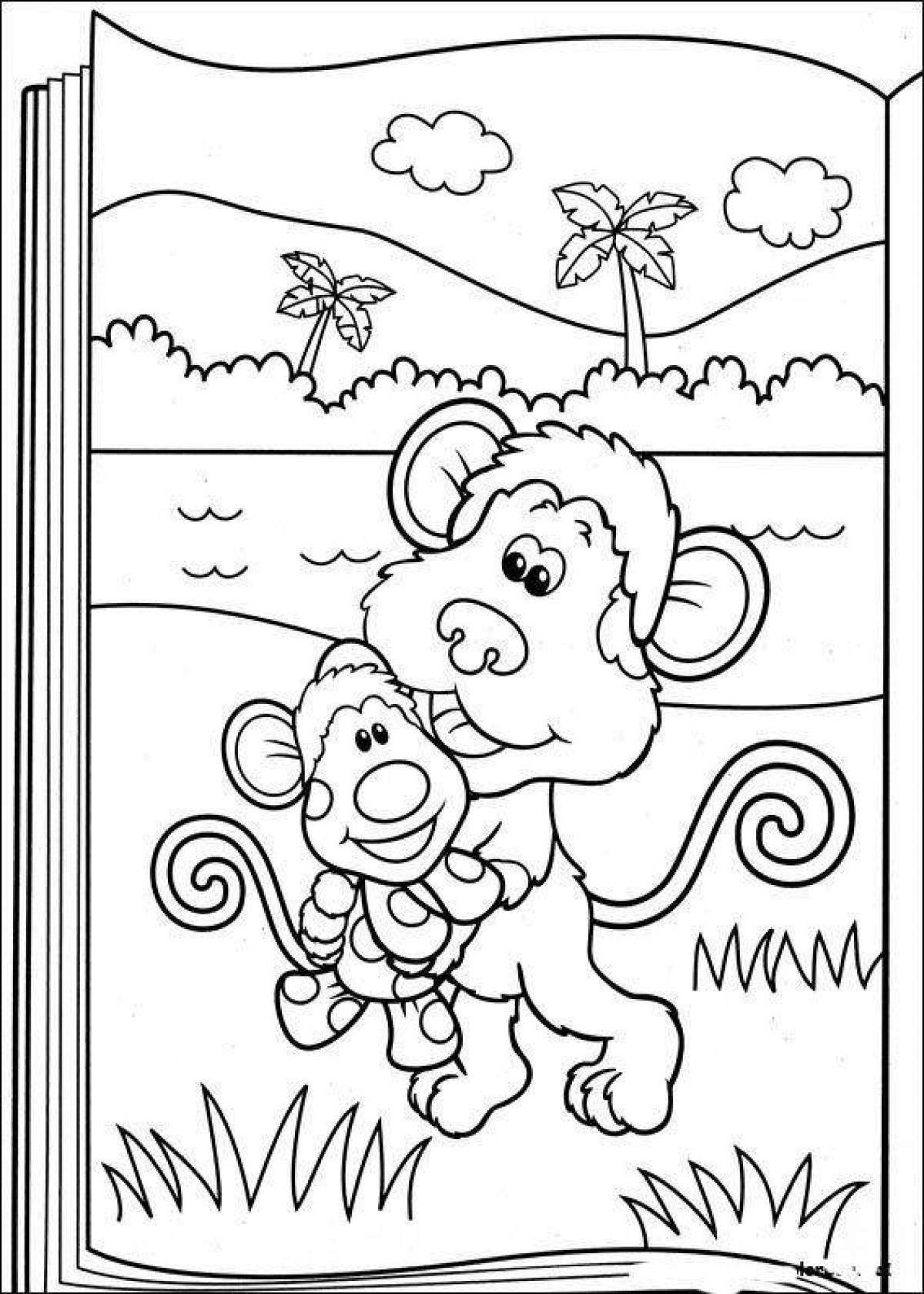 Coloring page cheerful blue friend