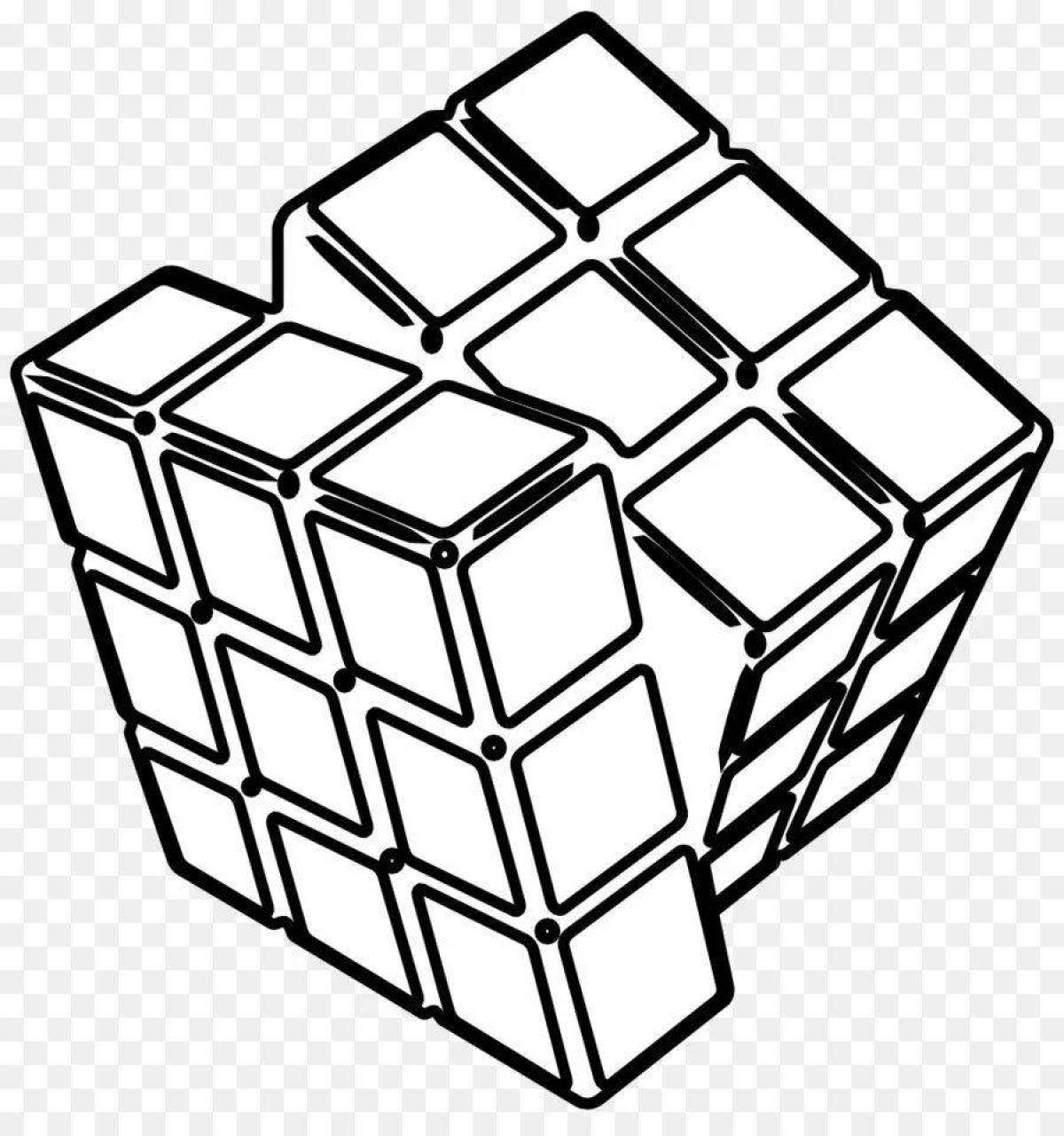 Intricate rubik's cube coloring