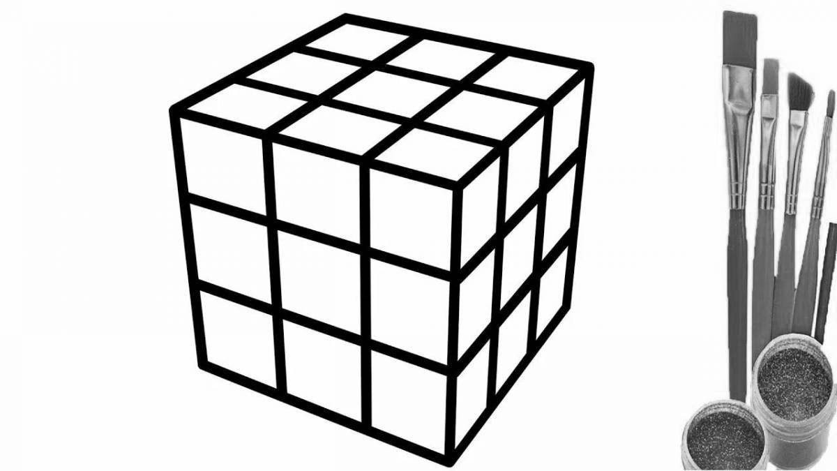 Adorable Rubik's Cube Coloring Page