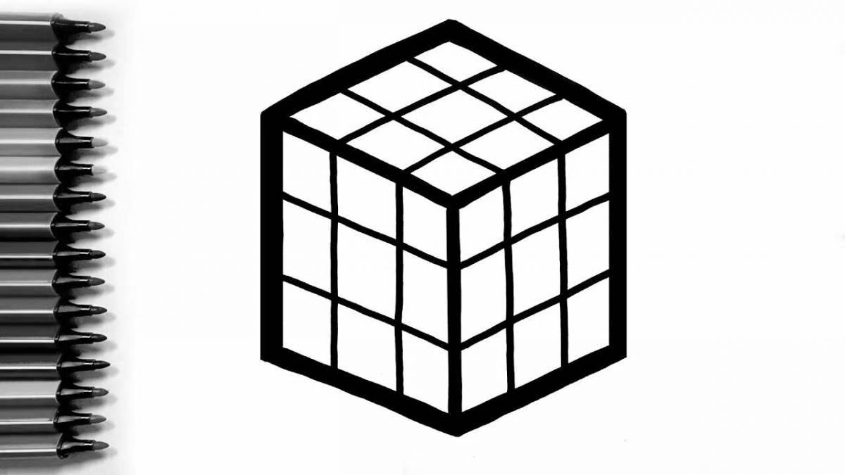 Раскраска кубик рубика, привлекающая цветом