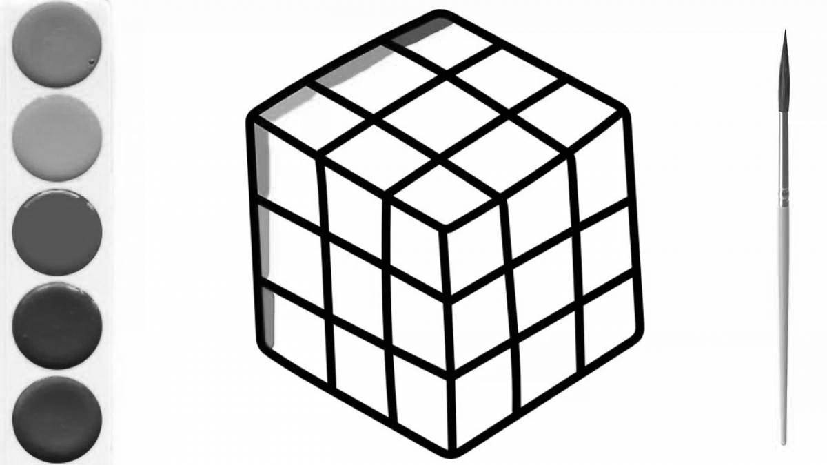 Color-irresistible rubik's cube coloring page