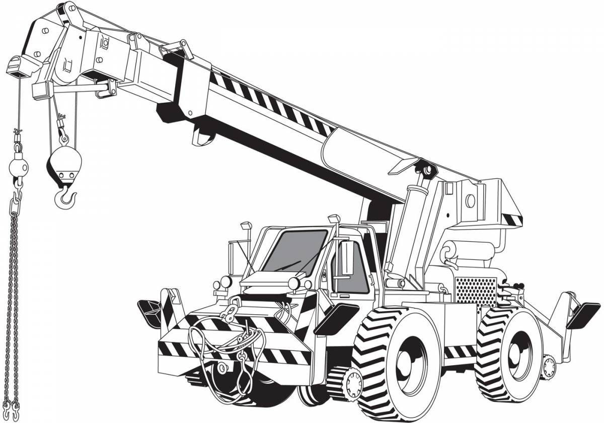 Colorful Crane Coloring Page