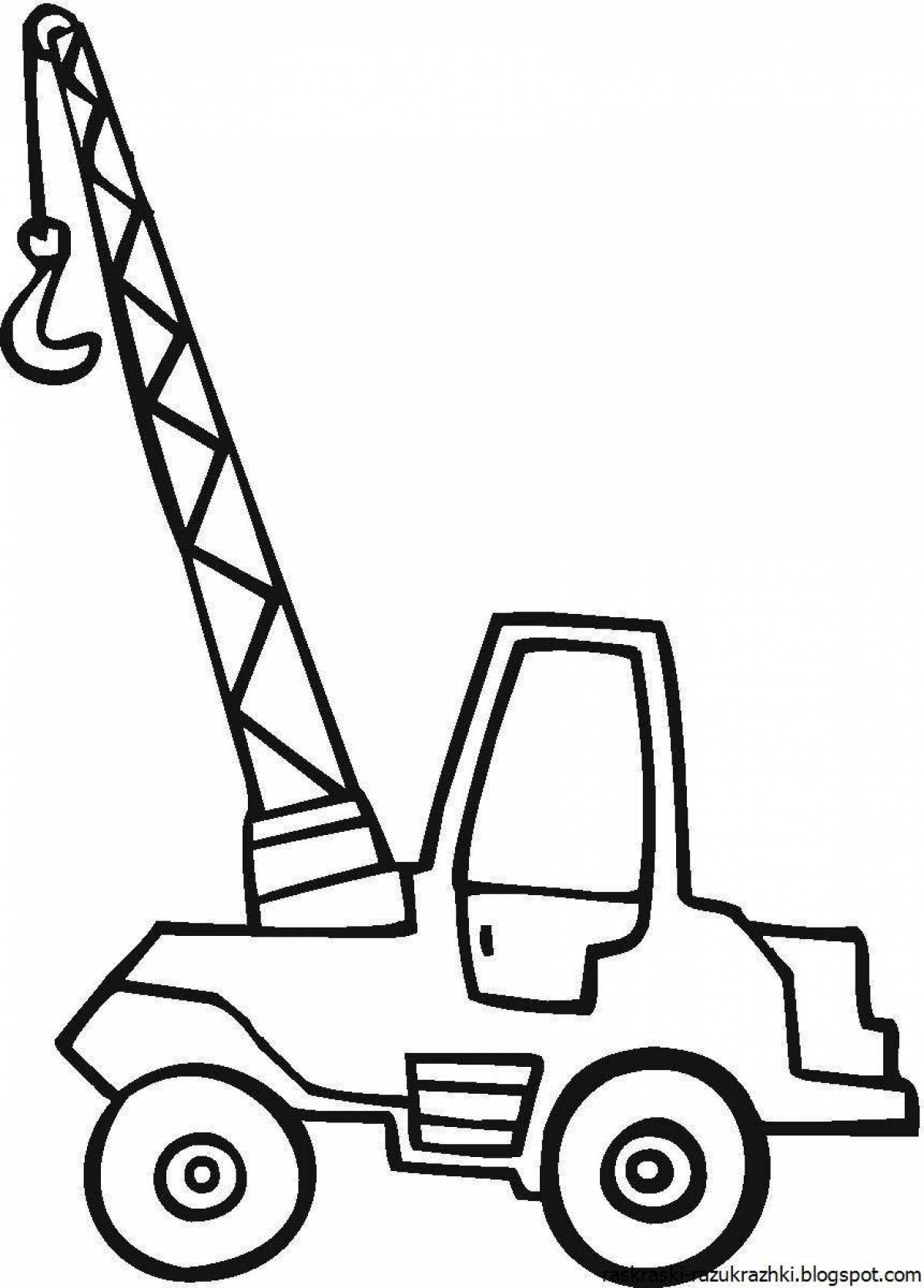 Awesome crane coloring page