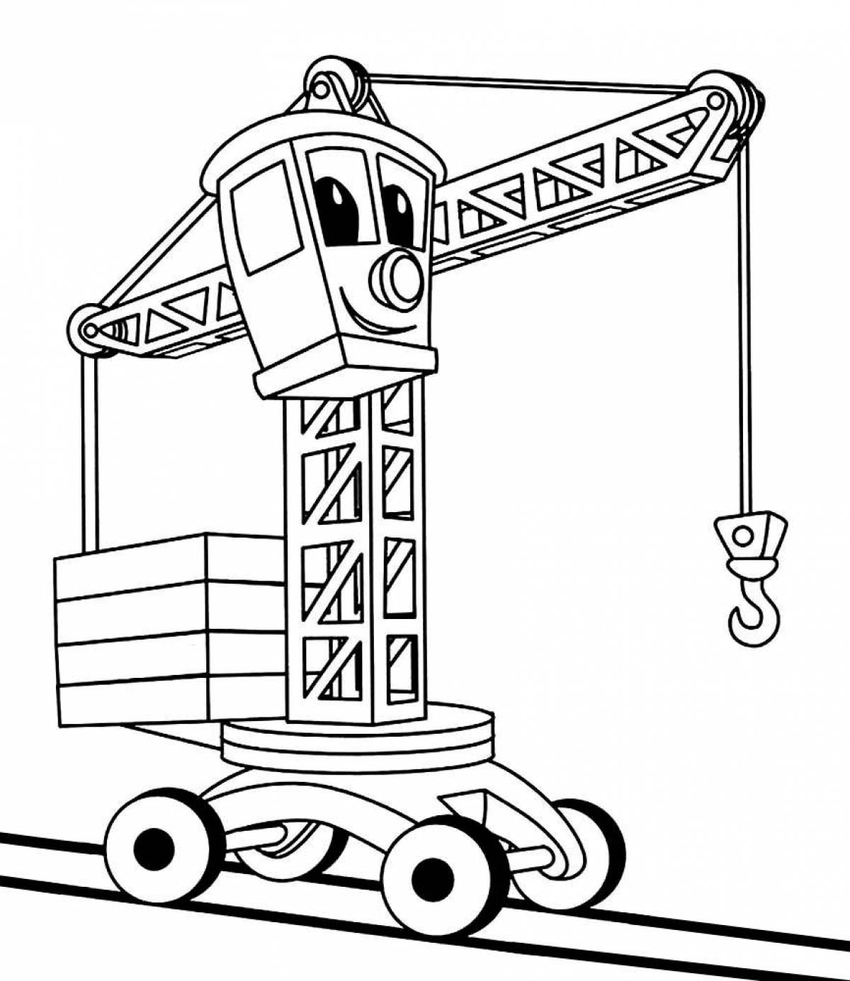 Glowing crane coloring page