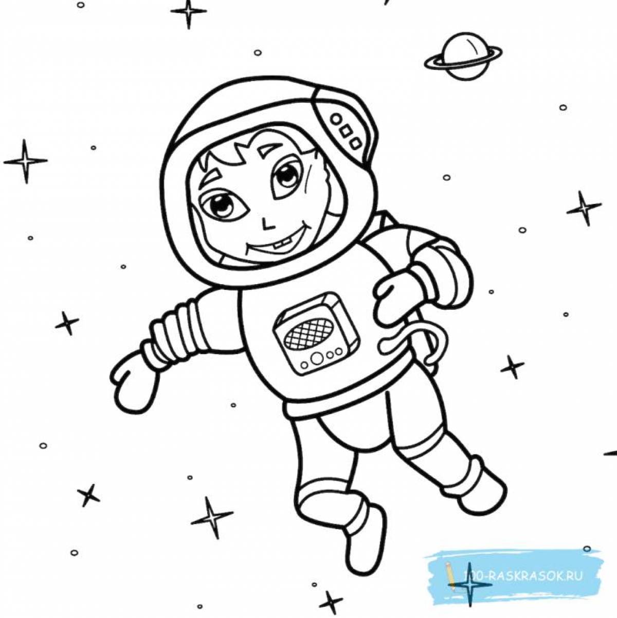 Coloring page wonderful astronaut