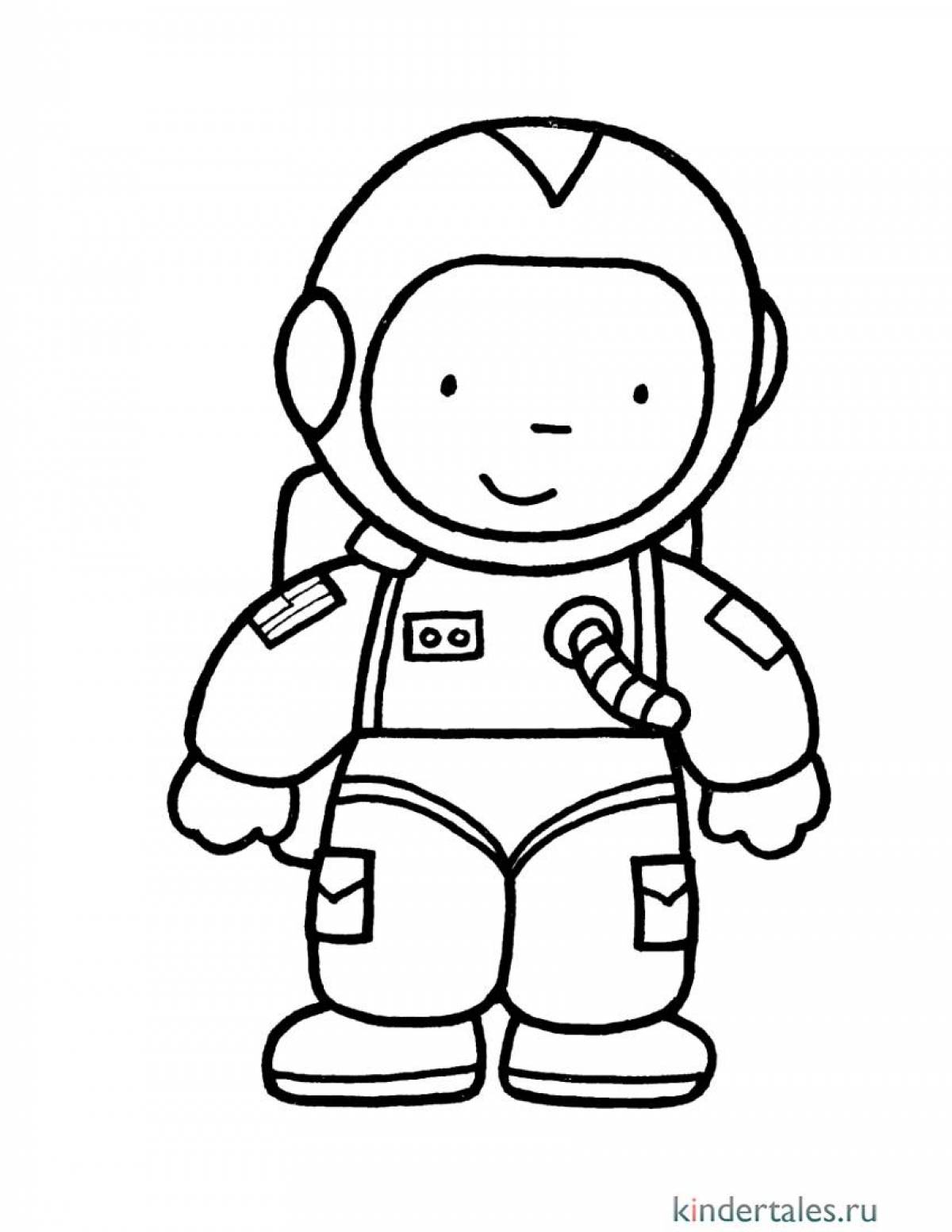 Dynamic astronaut coloring page