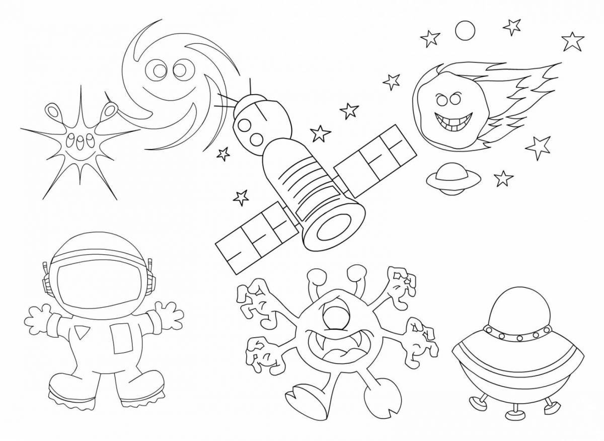 Astronaut imagination coloring book
