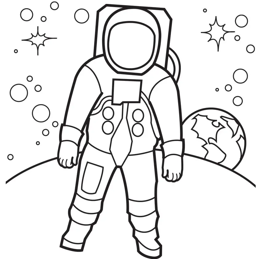 Coloring book witty astronaut