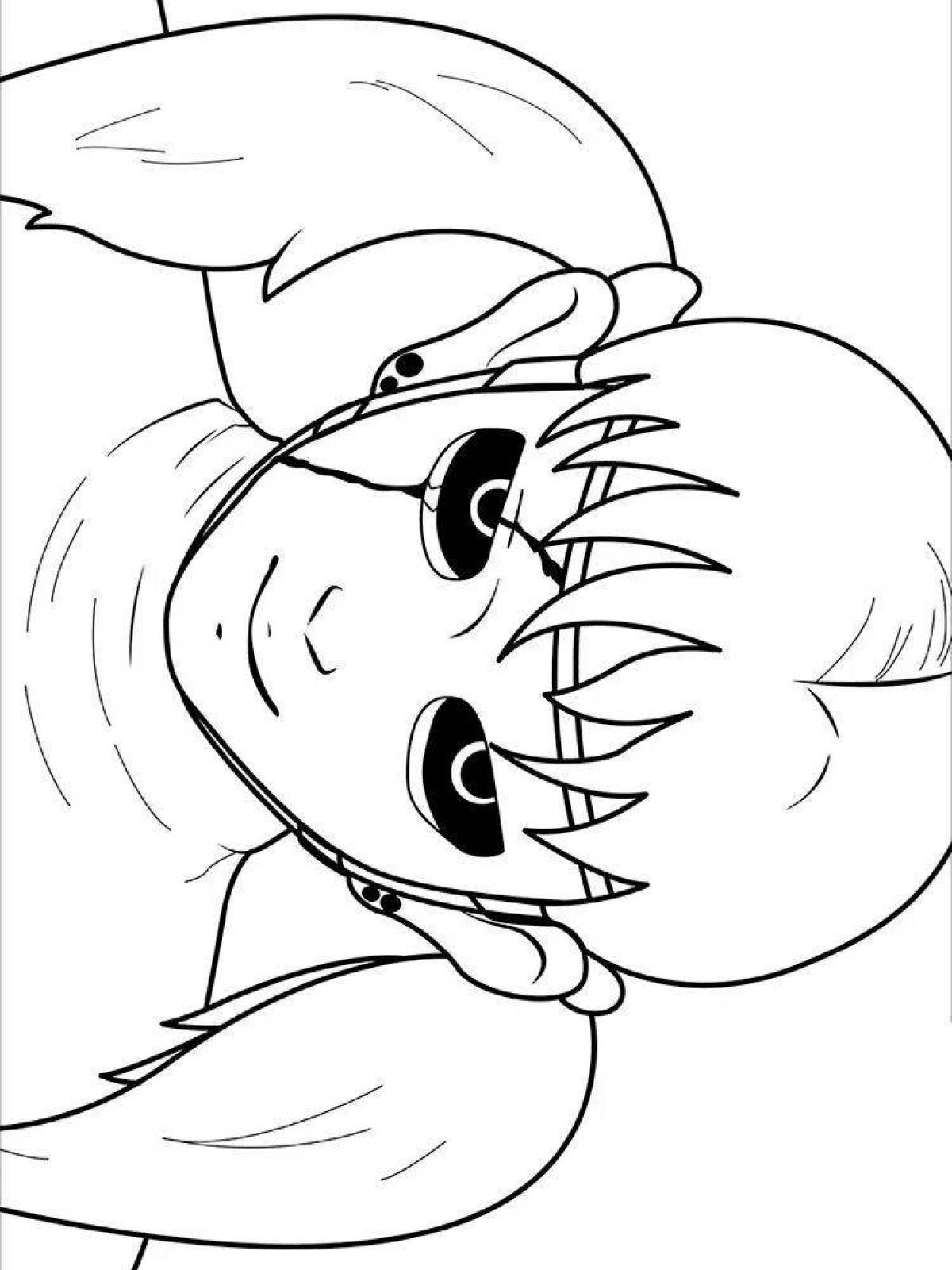 Animated sally face coloring page