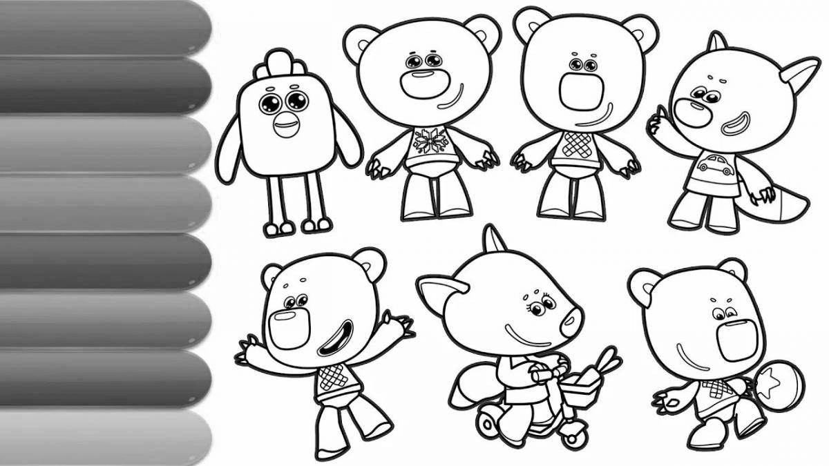 Playful bear coloring for kids