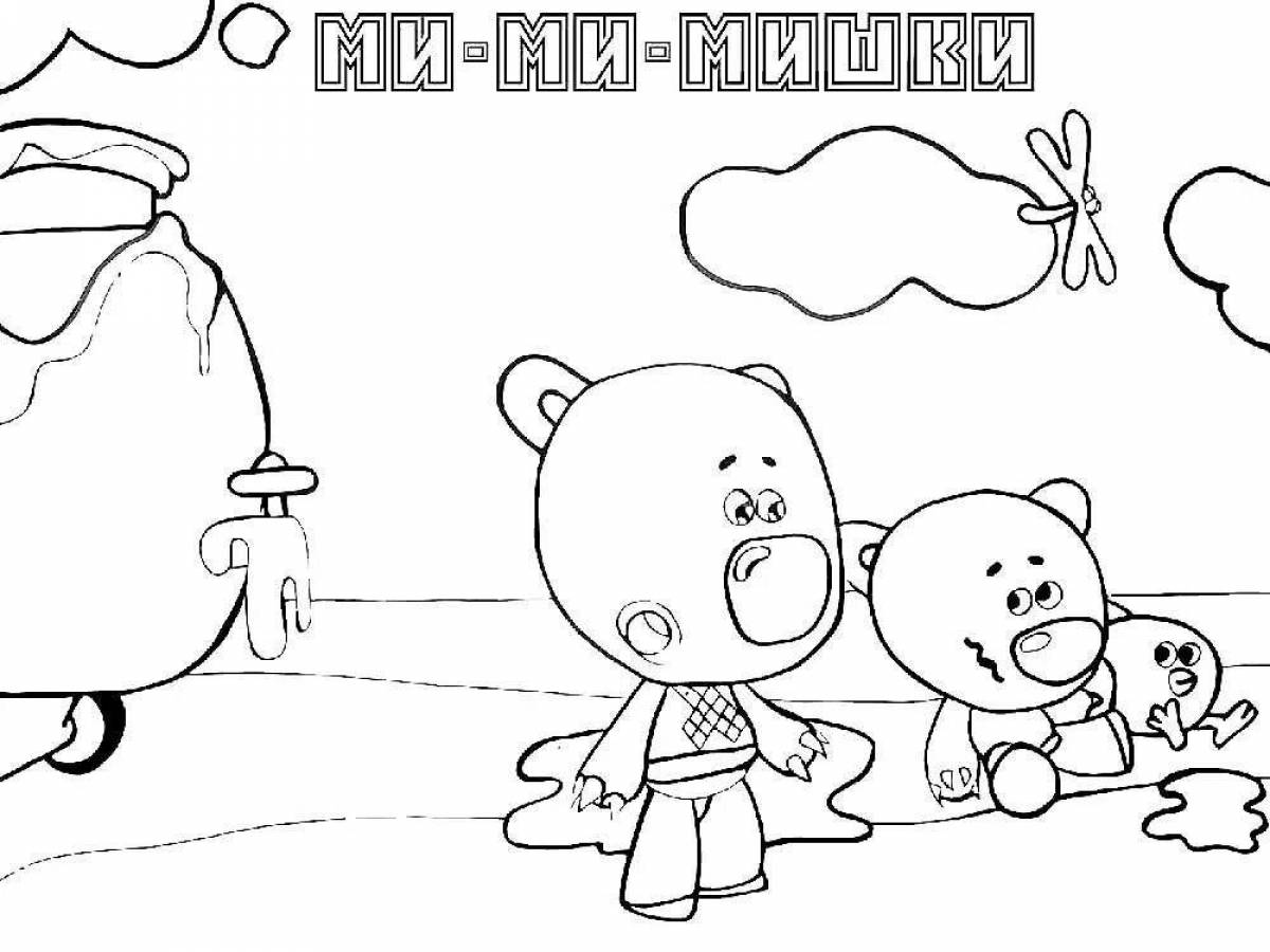 Huggable bears coloring pages for kids