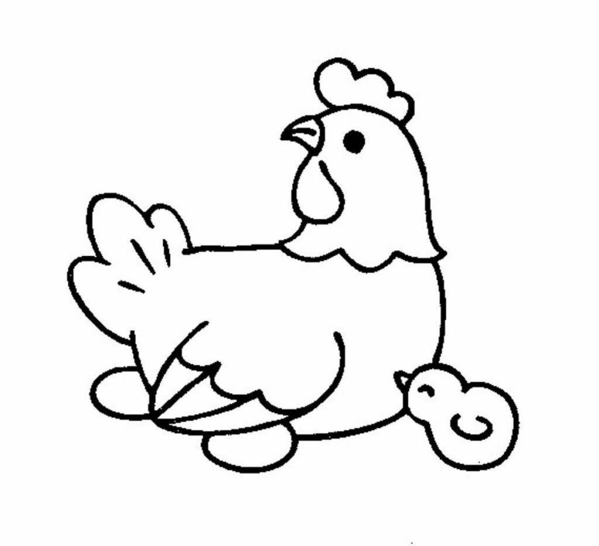 Fluffy chicken coloring book