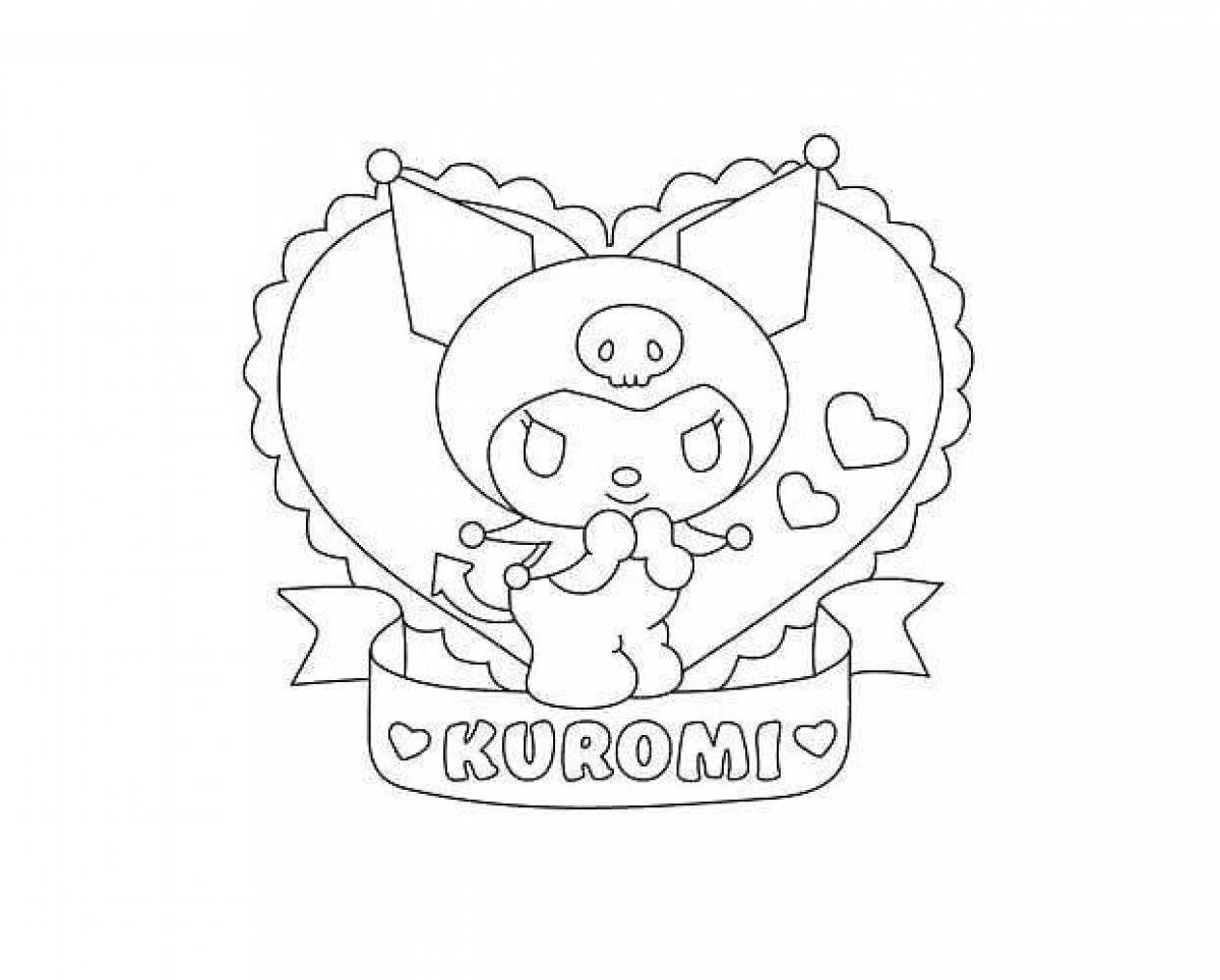 Kuromi and Melodi's playful coloring page