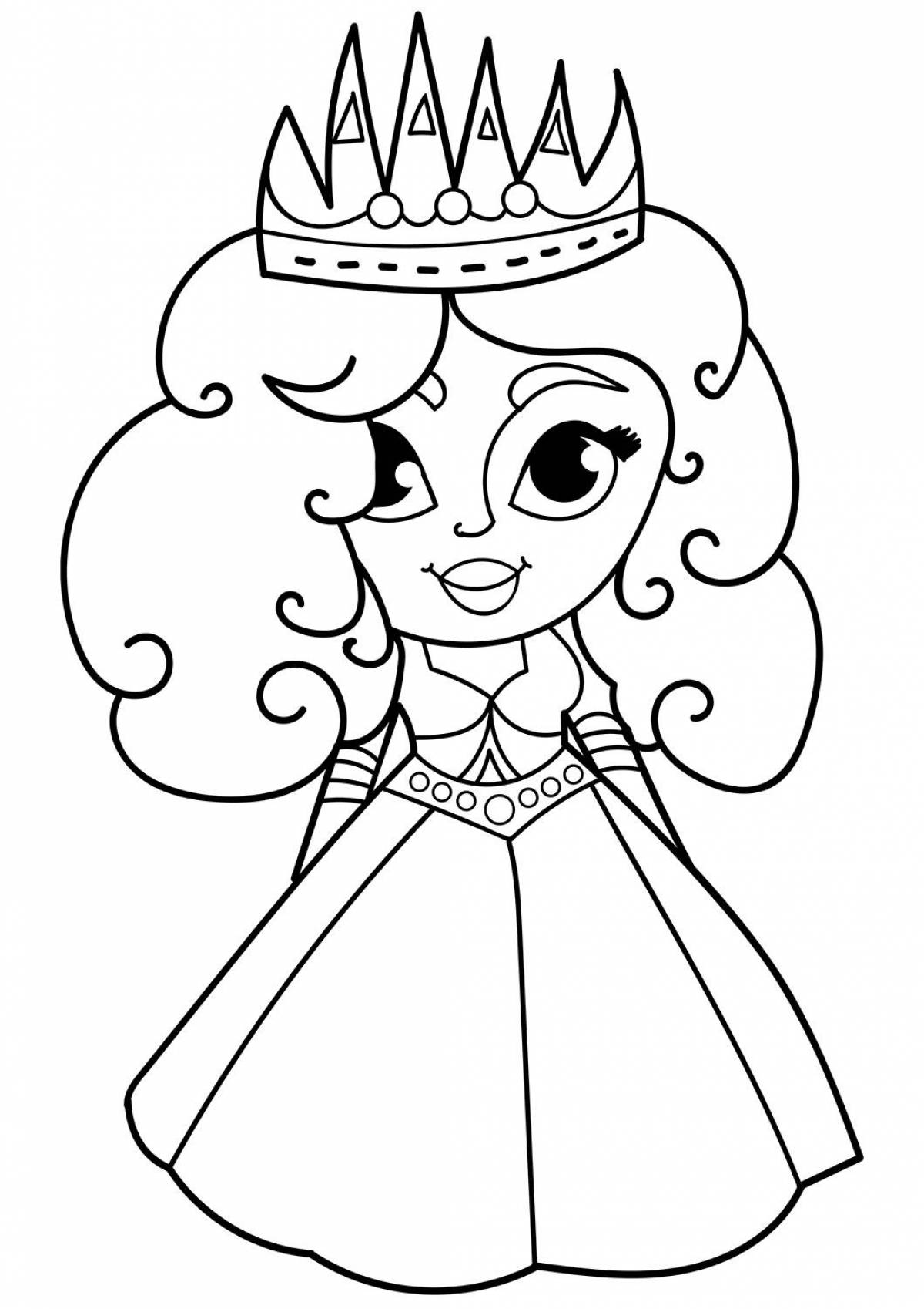 Fairytale princess coloring book for children 3-4 years old