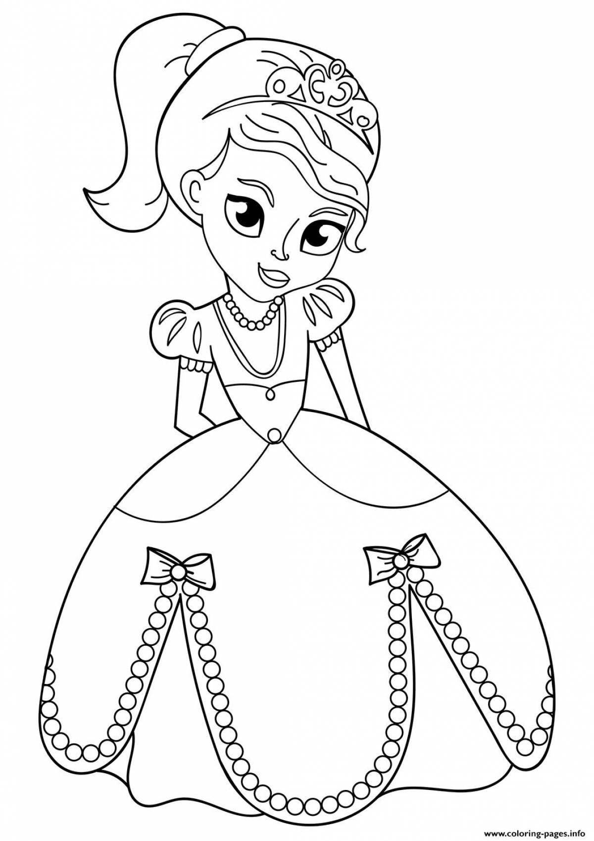 Amazing princess coloring book for kids 3-4 years old