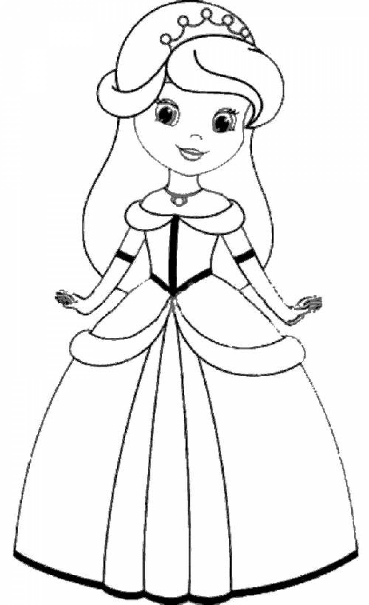 Cute princess coloring book for kids 3-4 years old