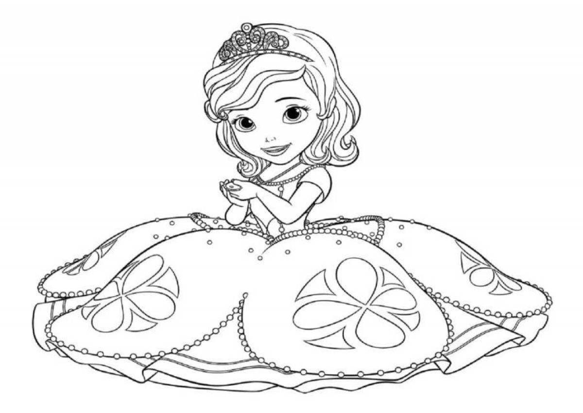 Whimsical princess coloring book for kids 3-4 years old