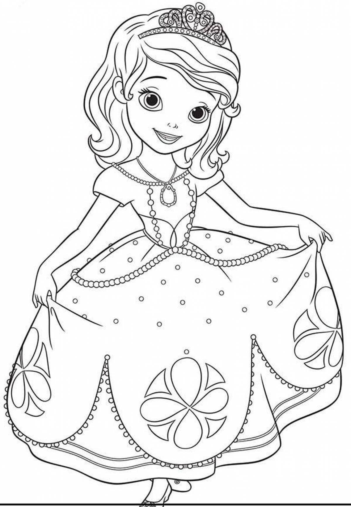 Luminous princess coloring book for children 3-4 years old