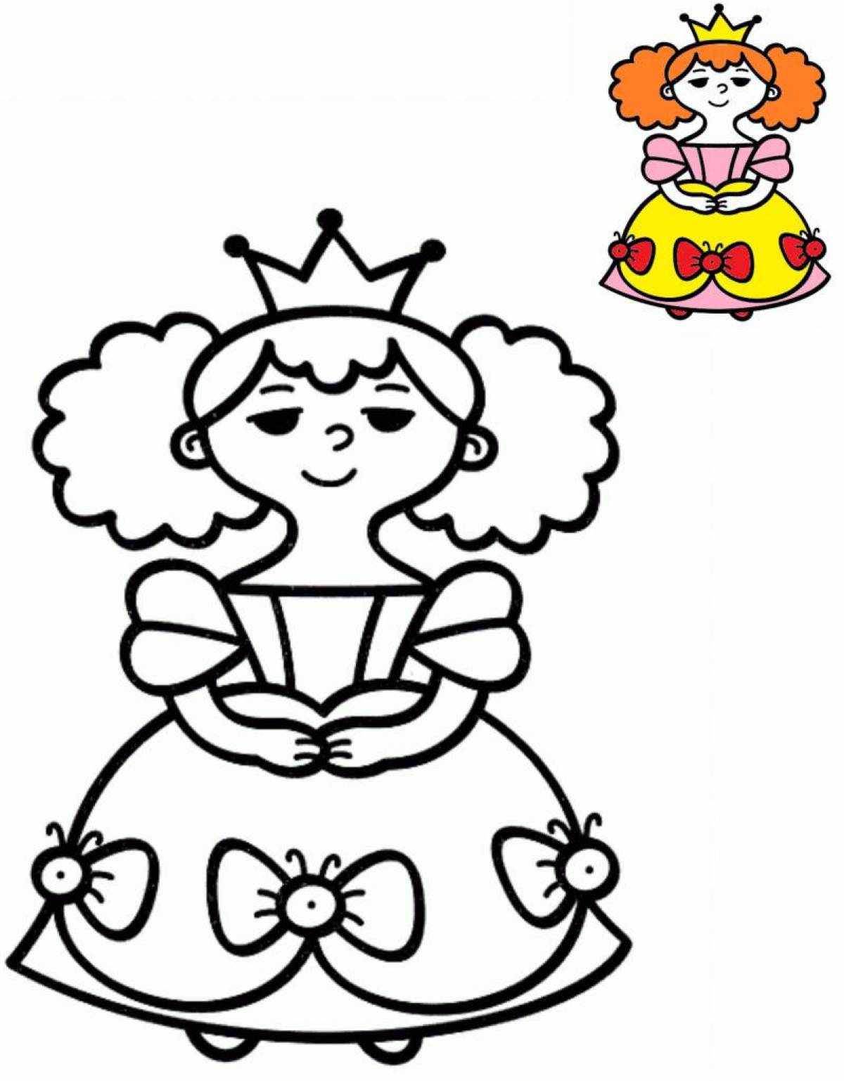 Волнующая раскраска принцесса для детей 3-4 лет