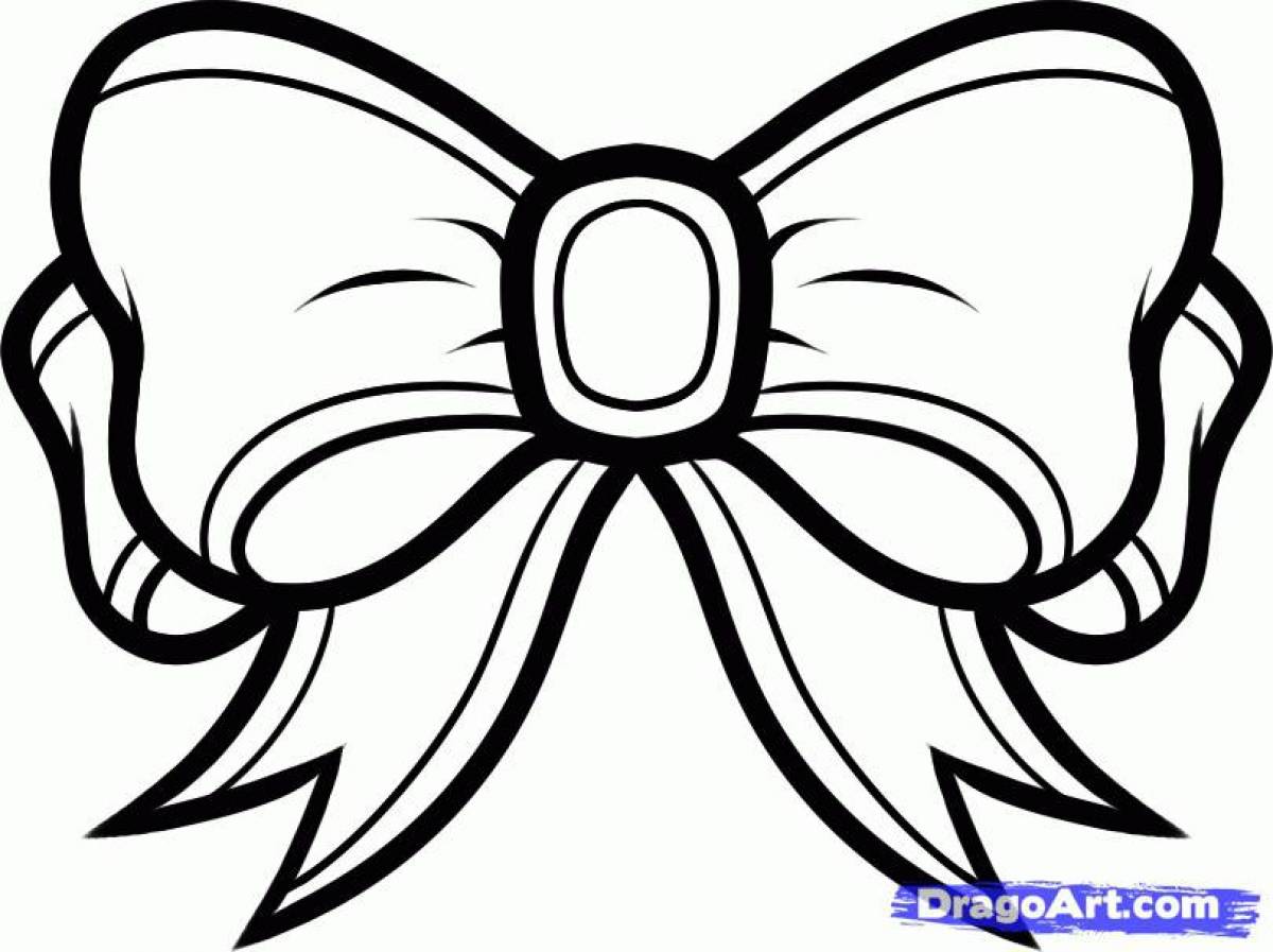 Holiday bow coloring page