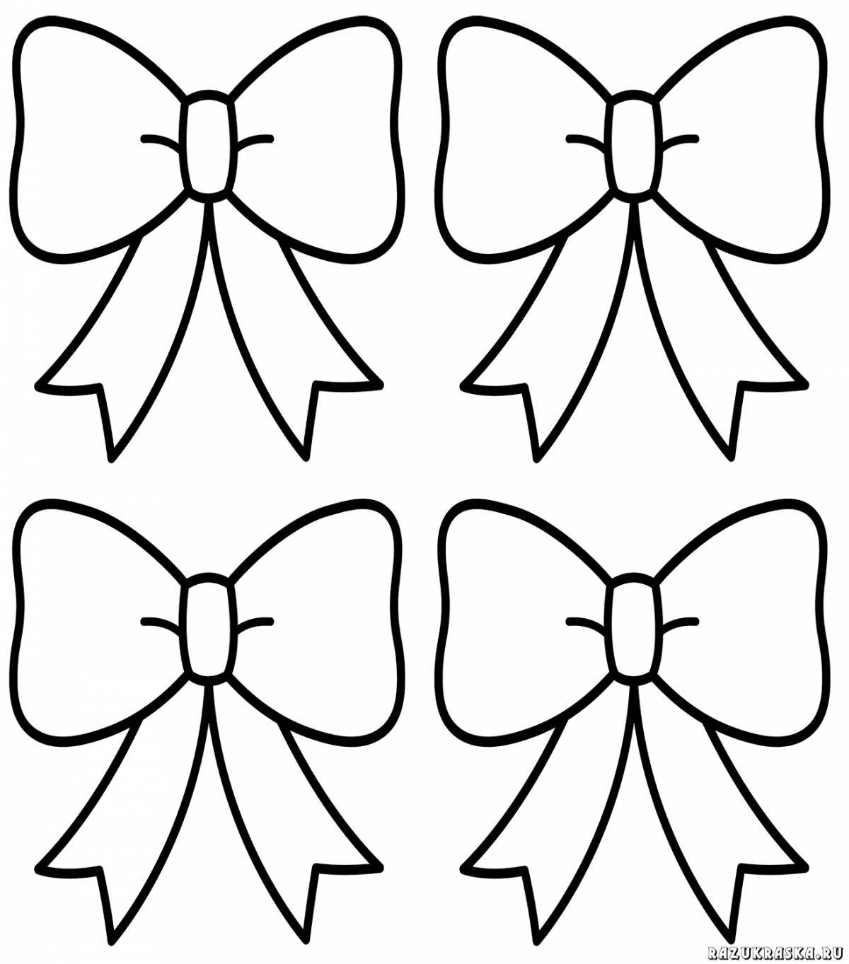 Glitter bow coloring page