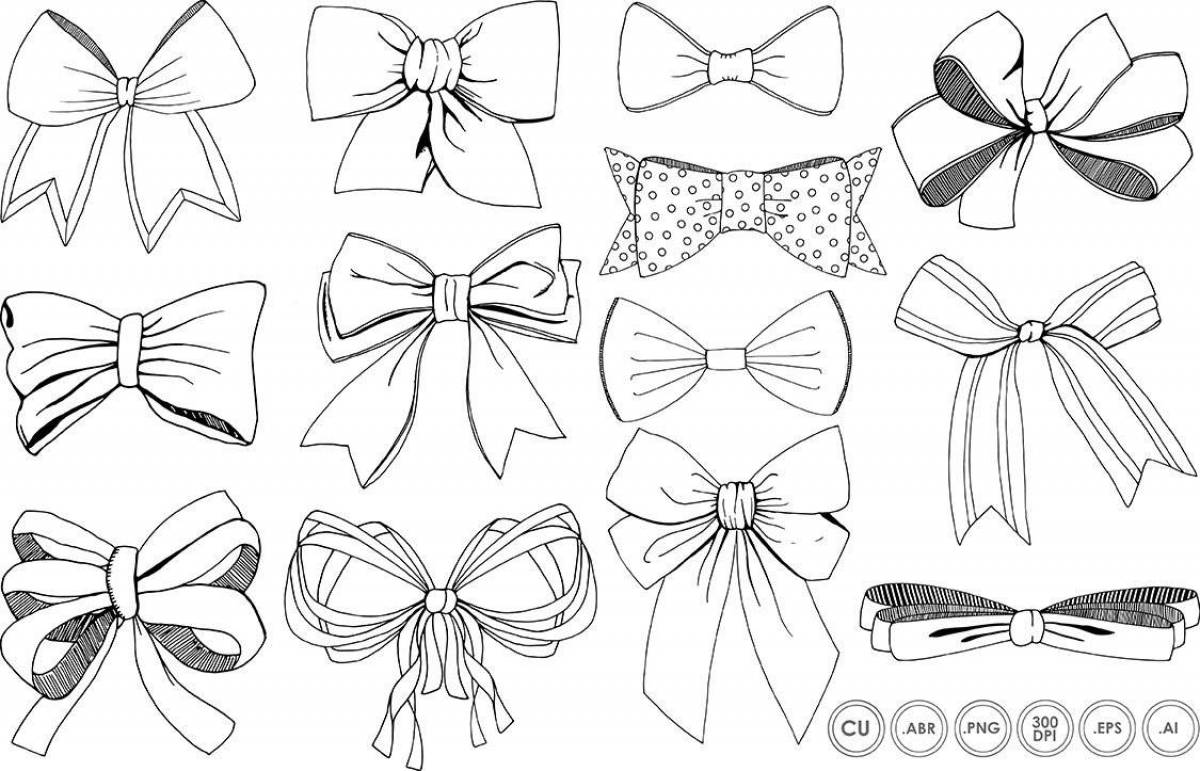Intricate bow coloring page