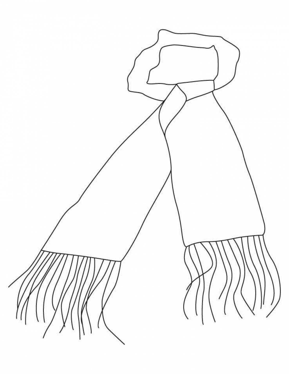 Playful scarf coloring page