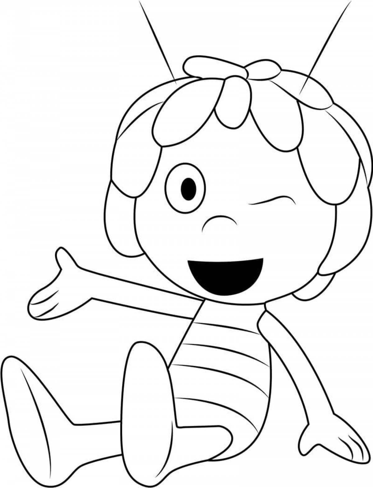 Joy bee coloring page