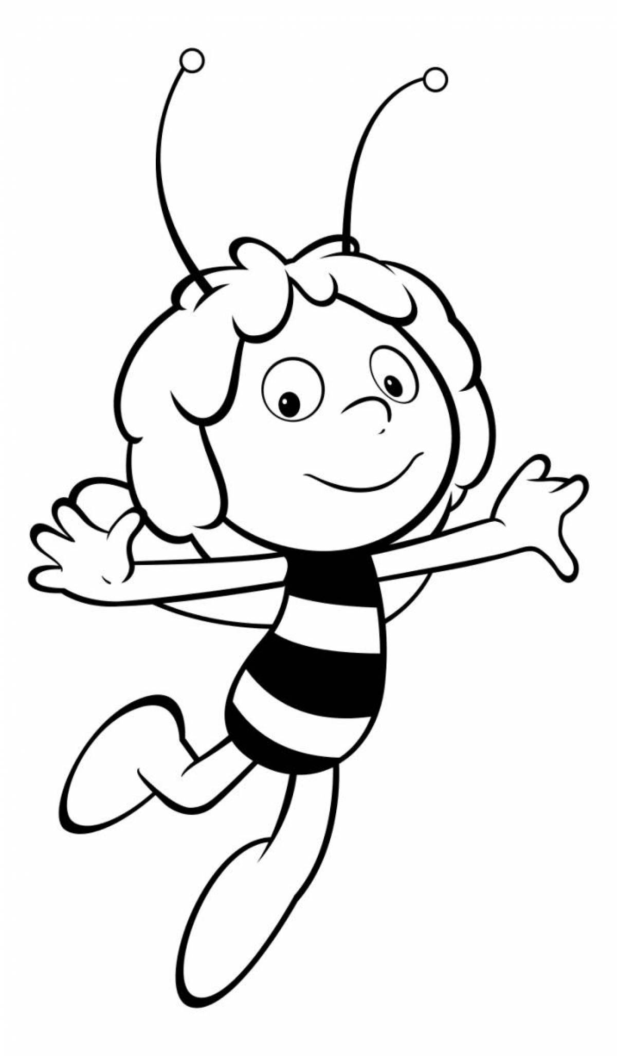 Sweet bee coloring page