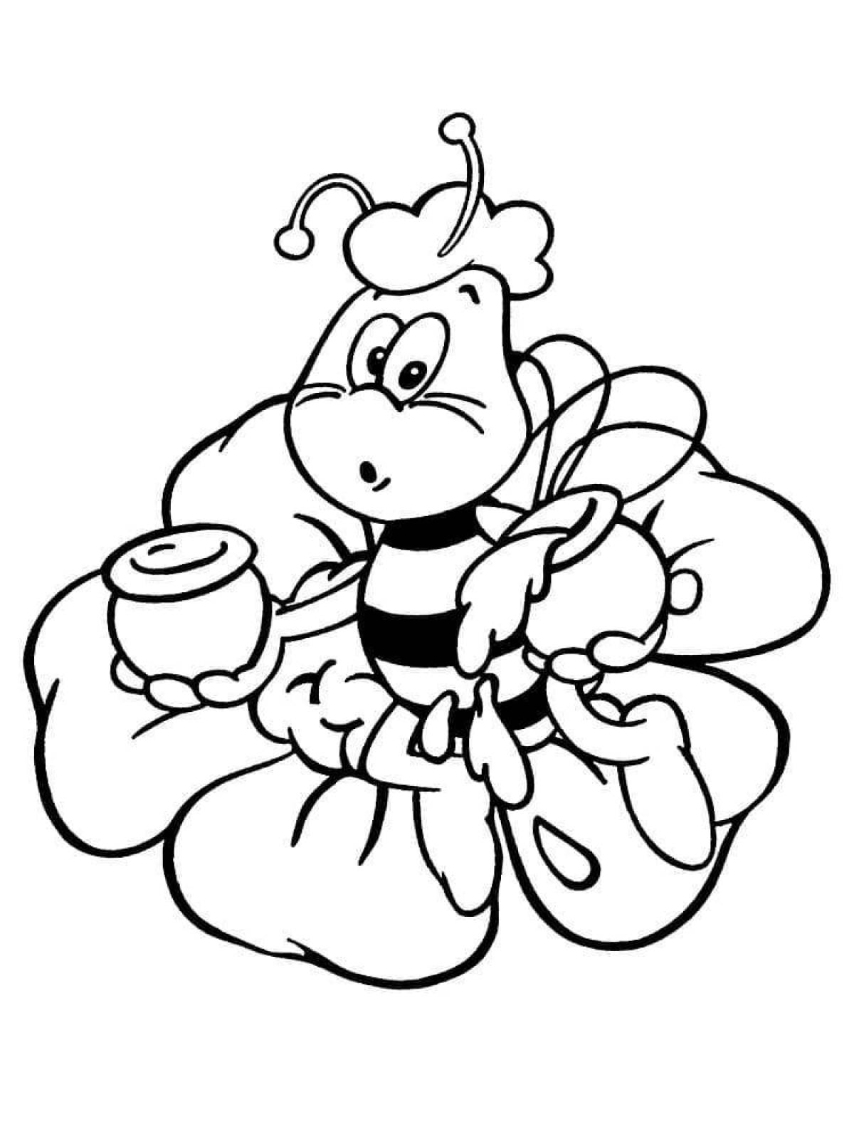Coloring fluffy bee