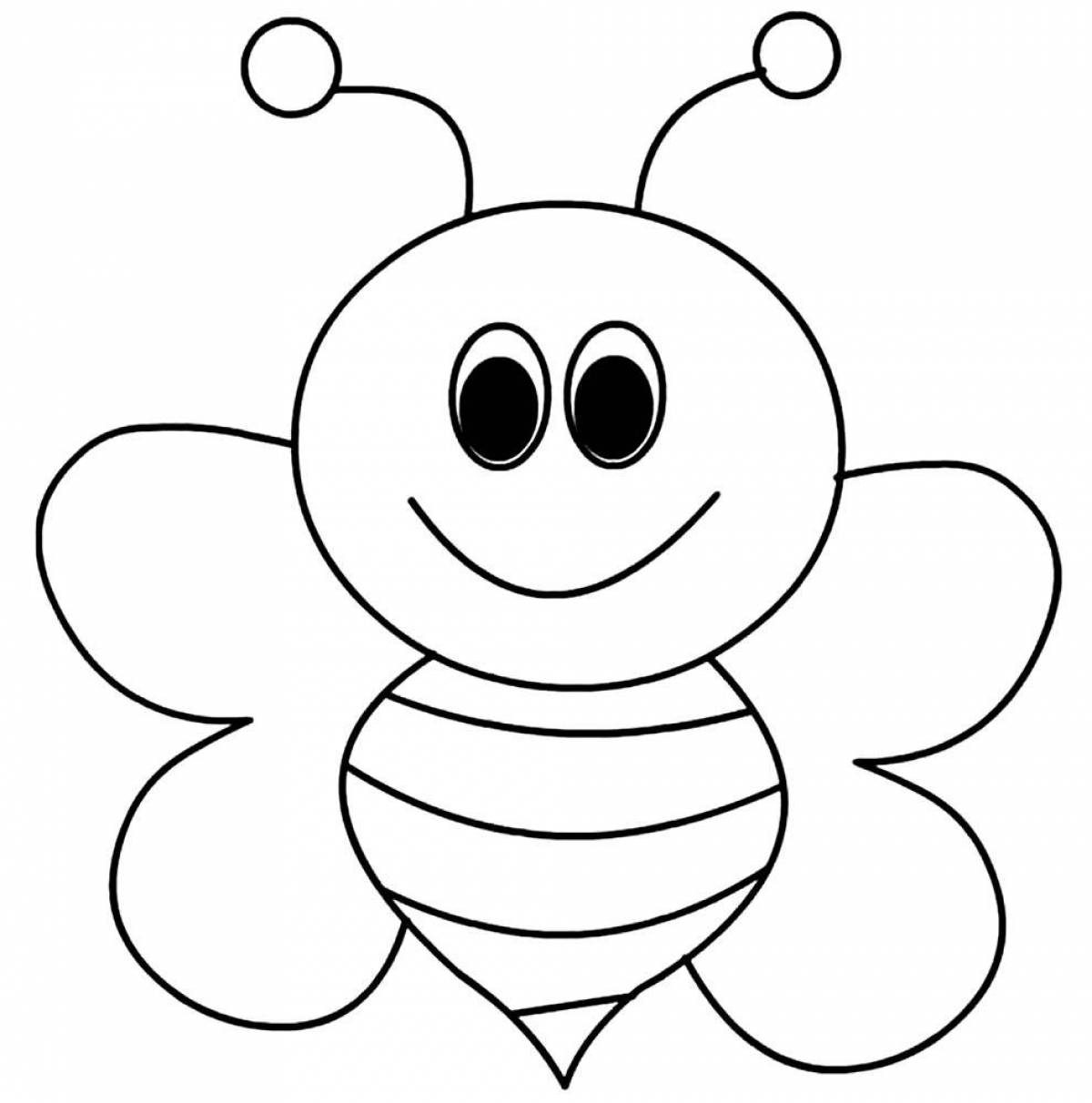 Animated bee coloring page