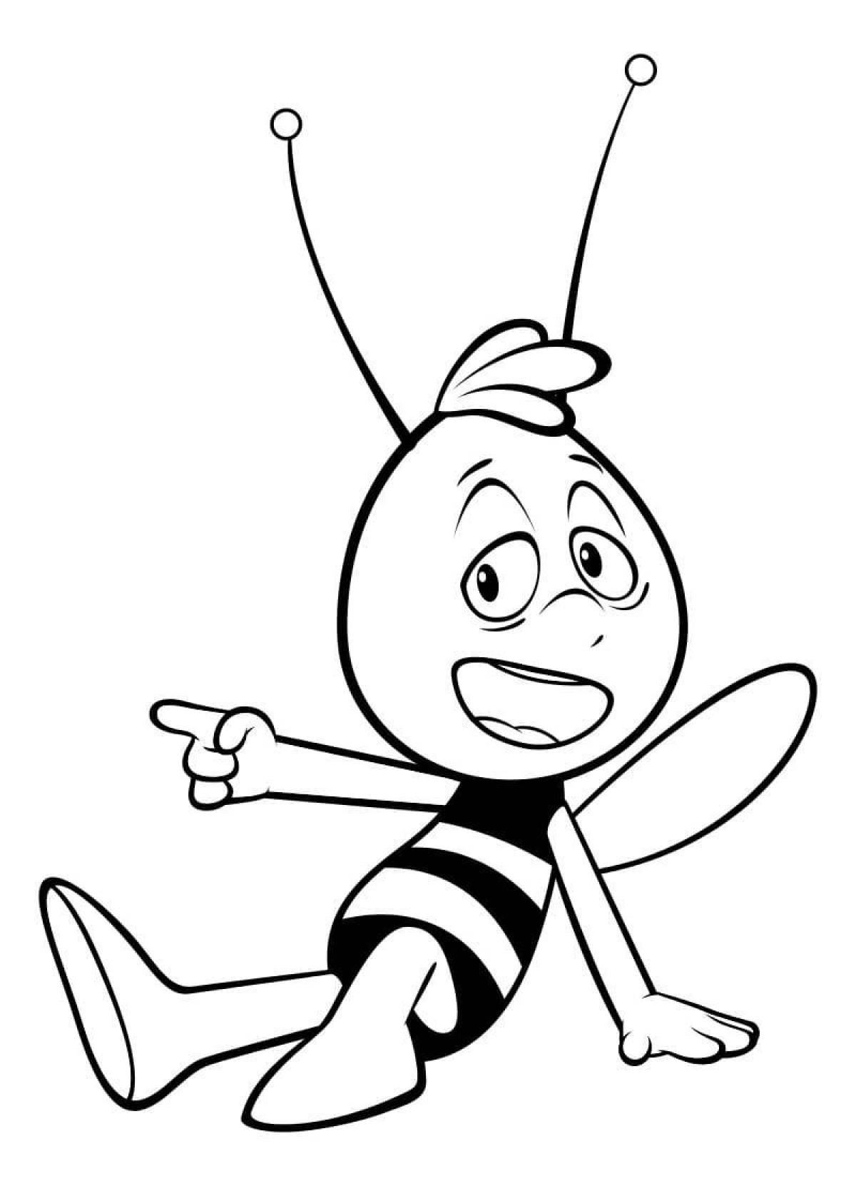 Amazing bee coloring page