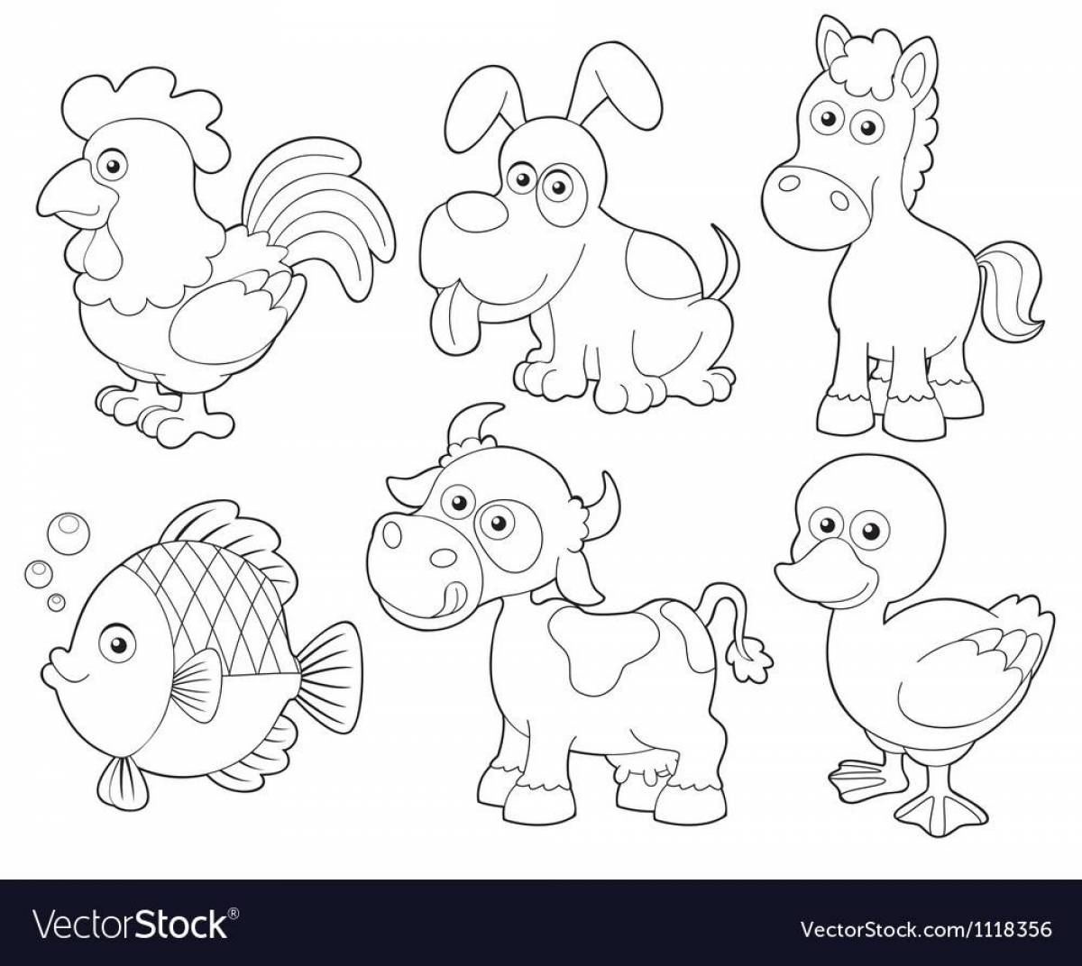 Cute animal coloring pages for 4-5 year olds
