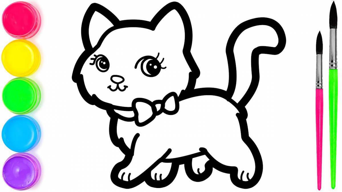 Charming kitty coloring book