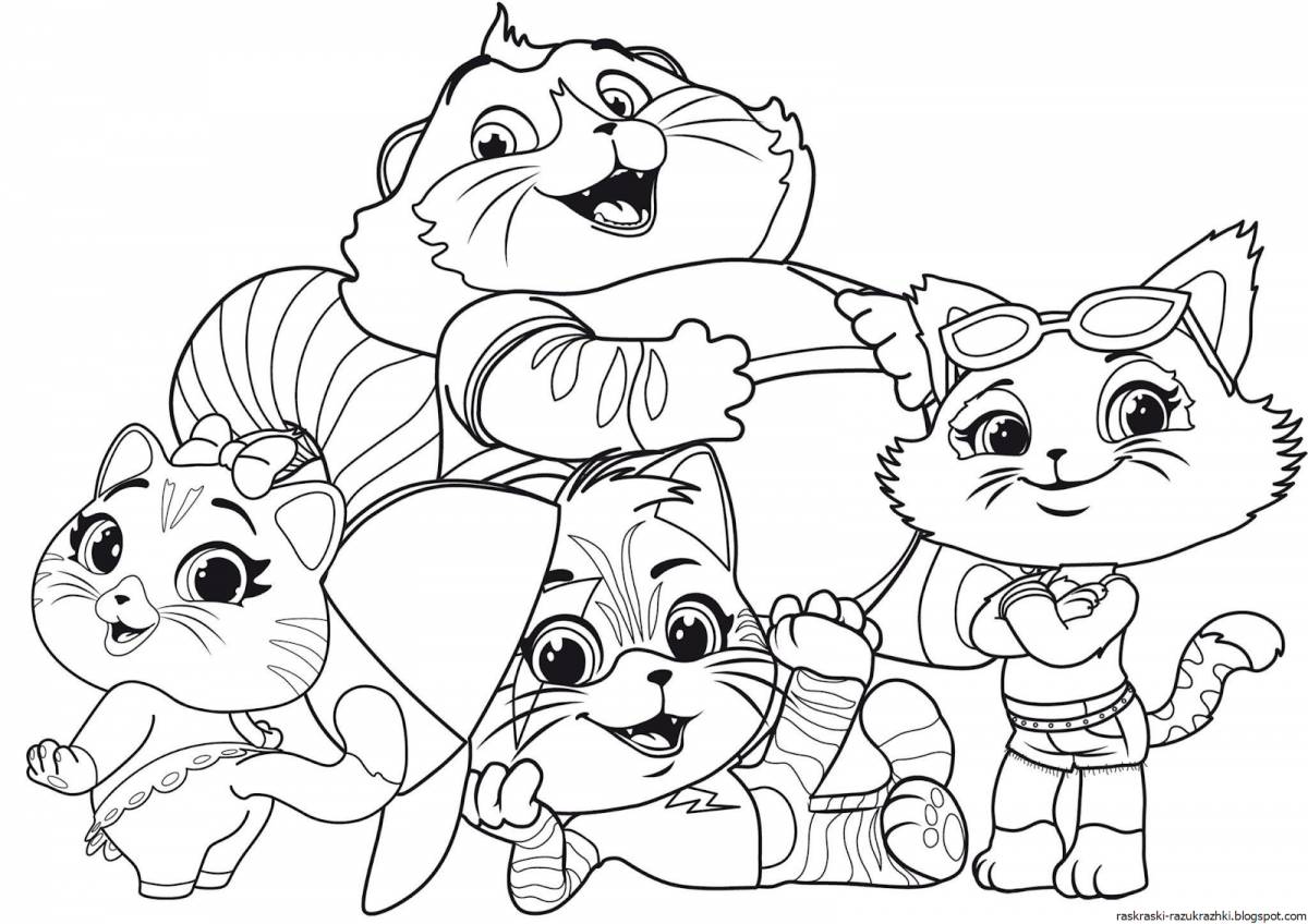 Kitty coloring page content