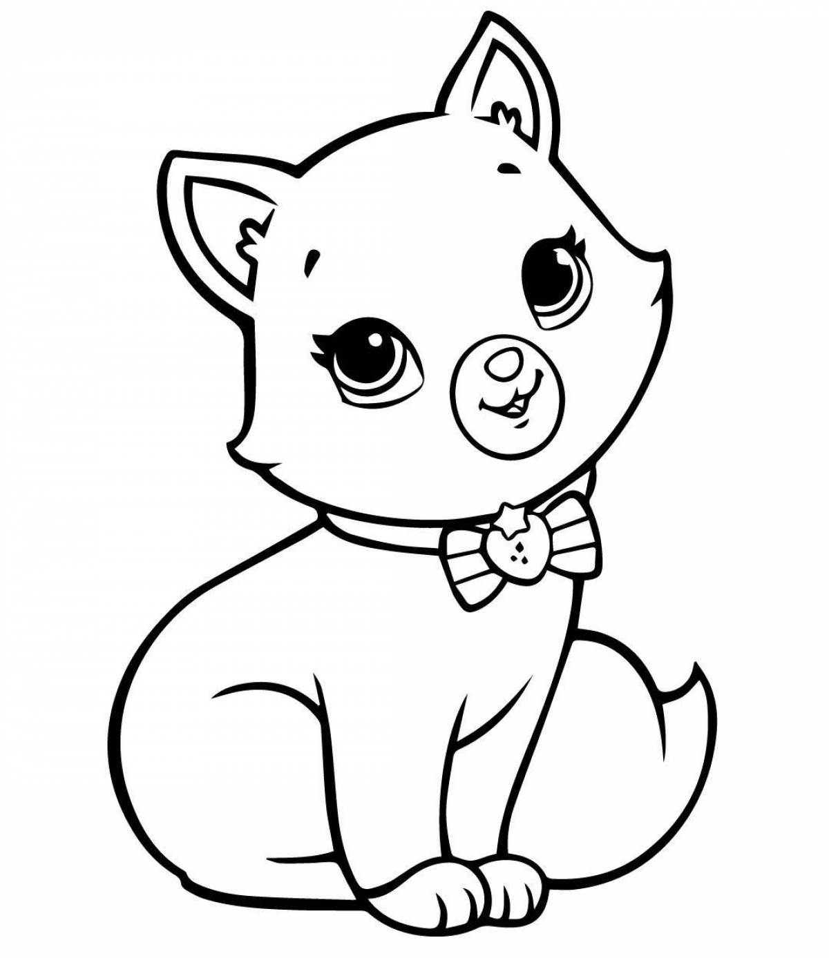 Kitty grinning coloring book