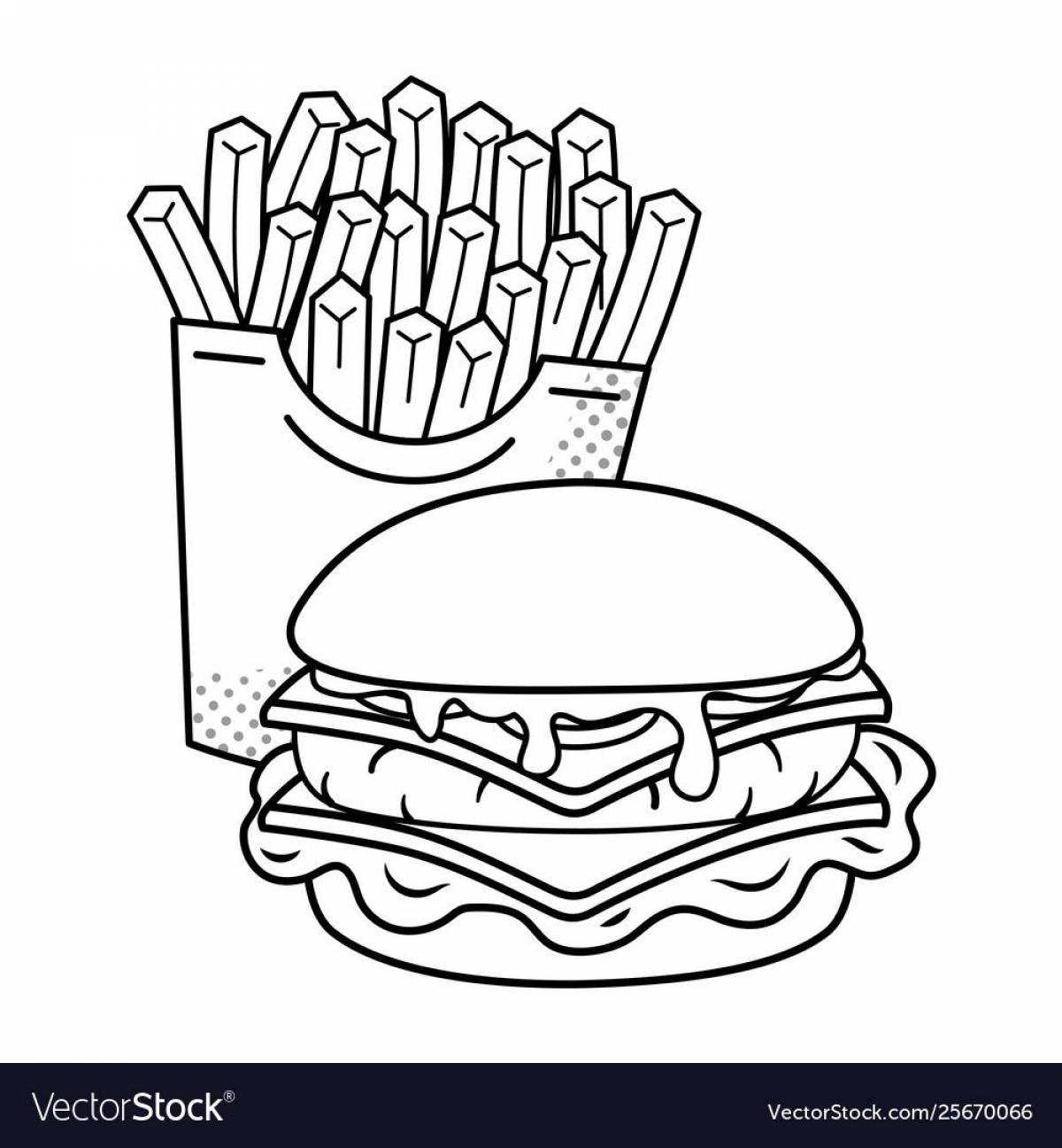 Spicy french fries coloring book