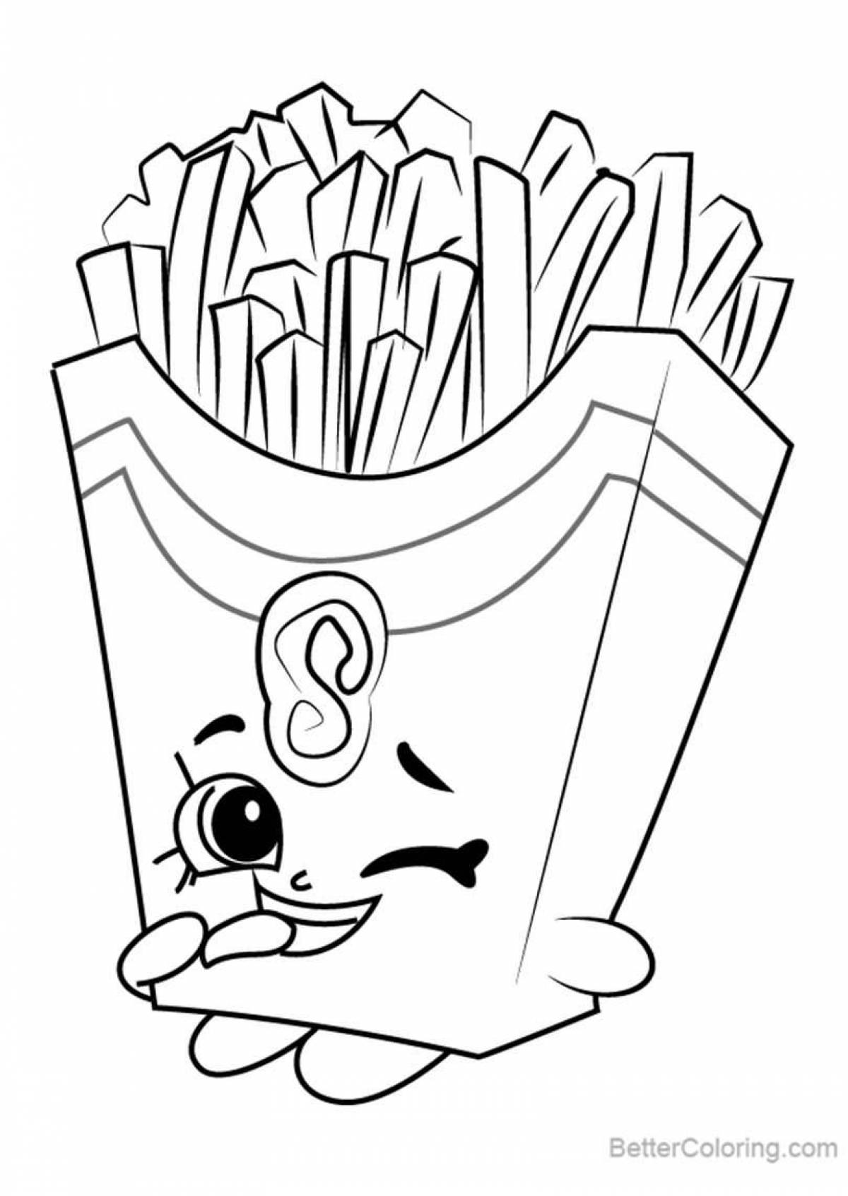 Fragrant coloring french fries