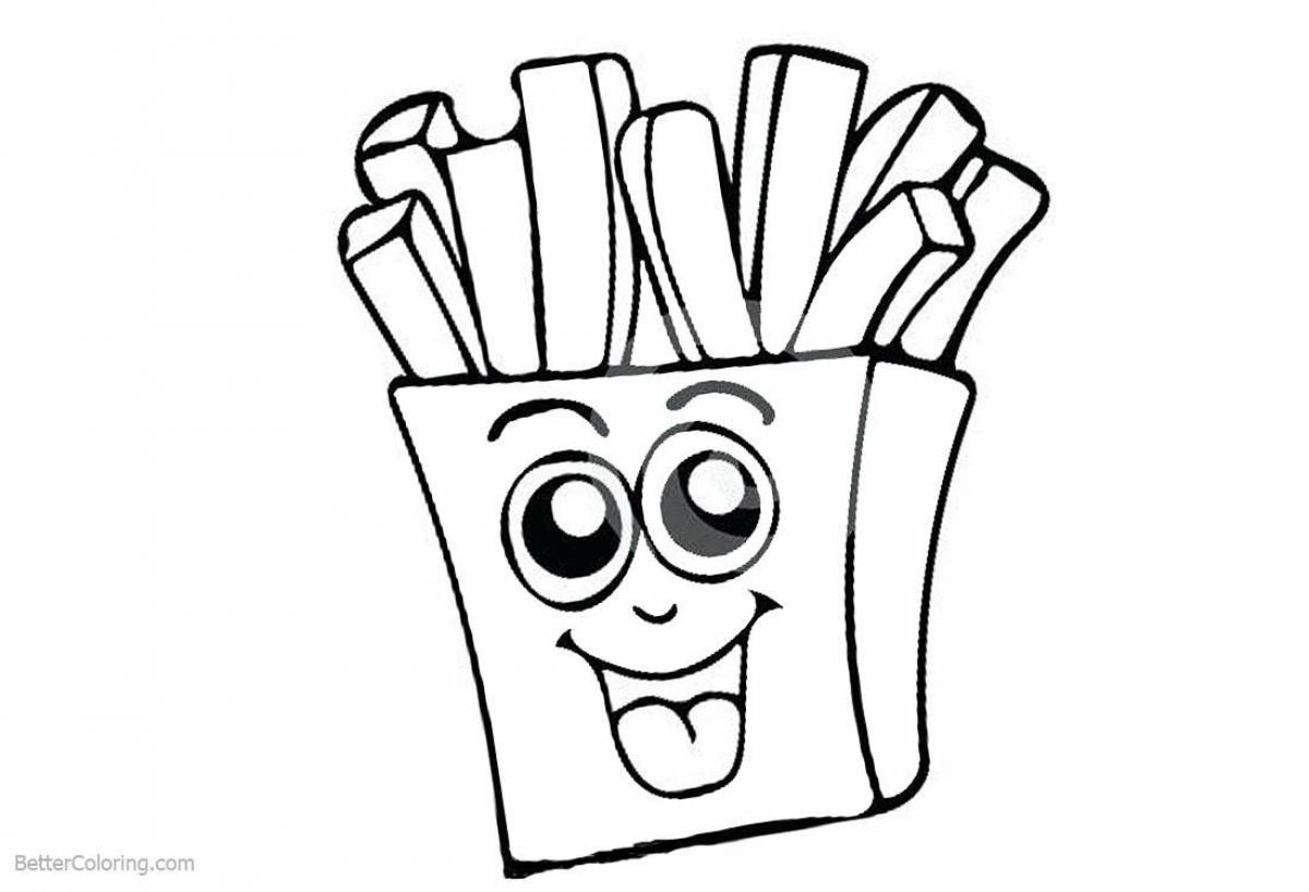 Irresistible french fries coloring book
